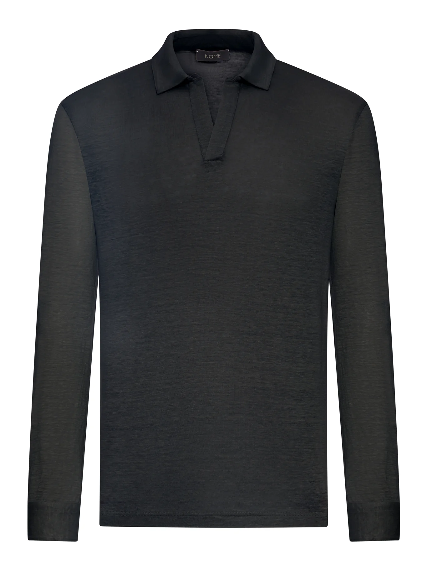LONG-SLEEVED LINEN POLO SHIRT