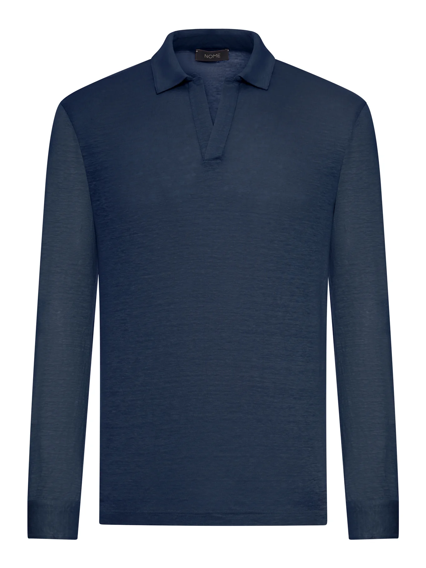 LONG-SLEEVED LINEN POLO SHIRT