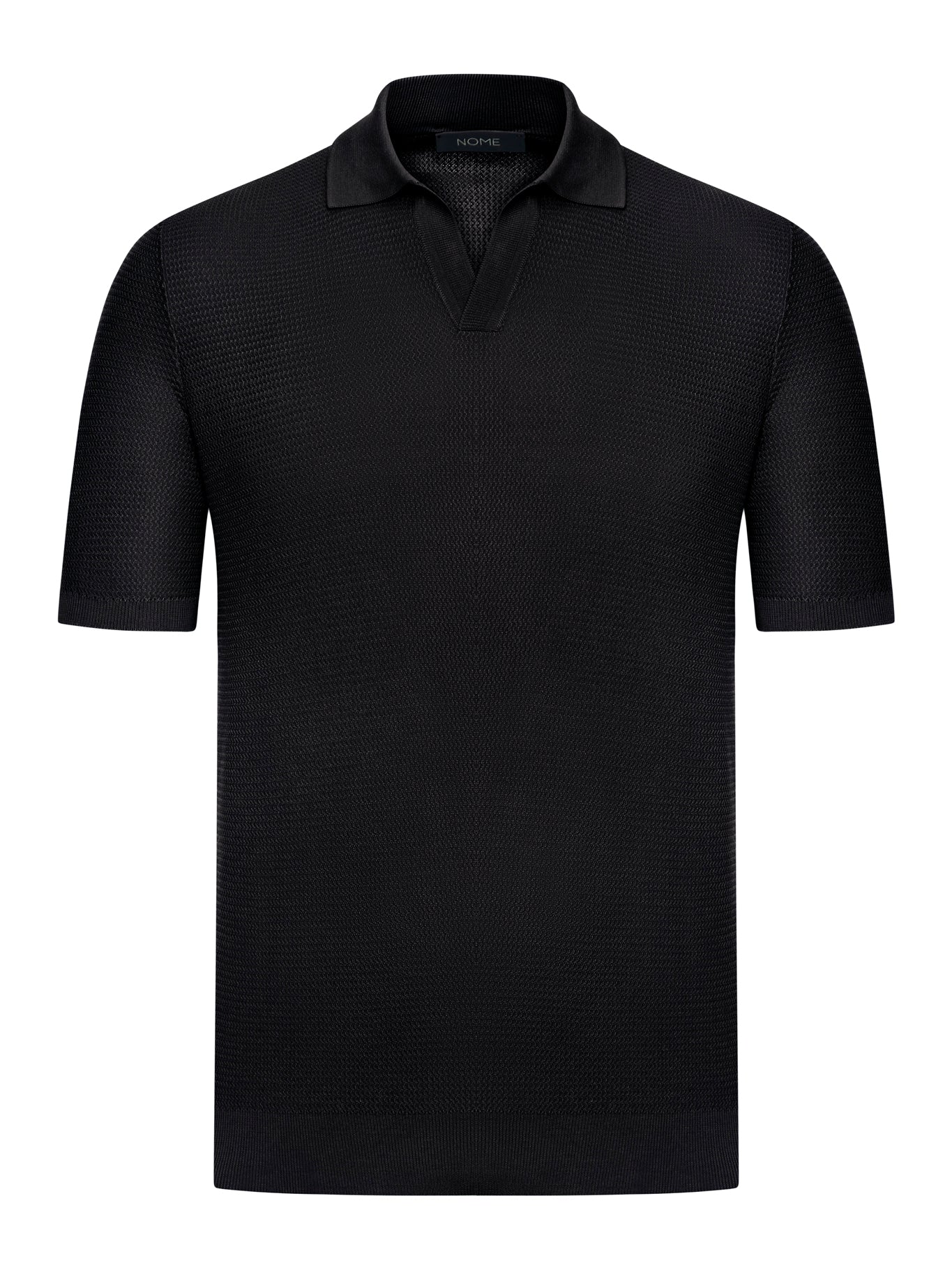 SHORT-SLEEVED SILK AND COTTON POLO SHIRT