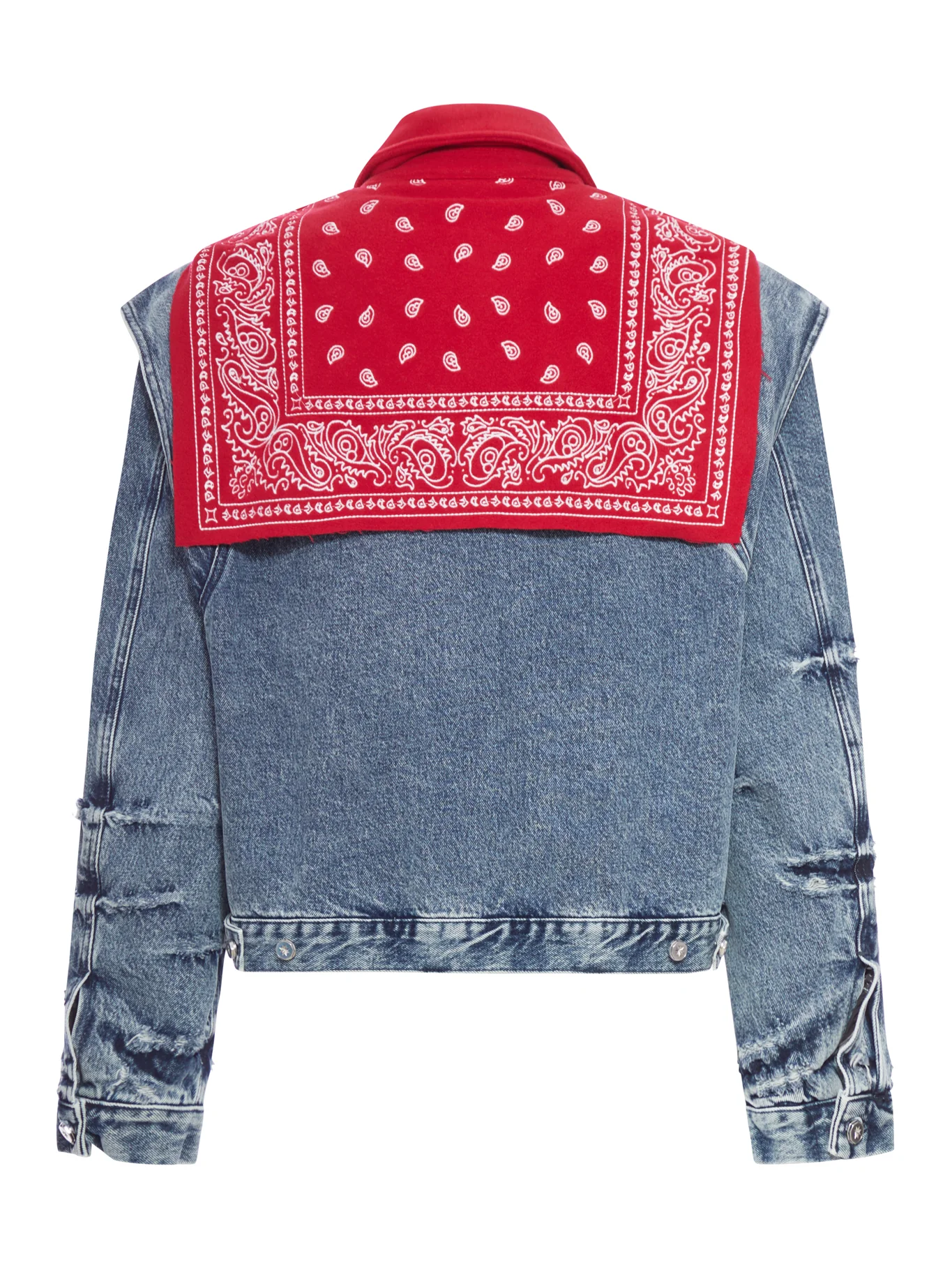 DENIM CAPE JACKET WITH BANDANA EFFECT - Image 2