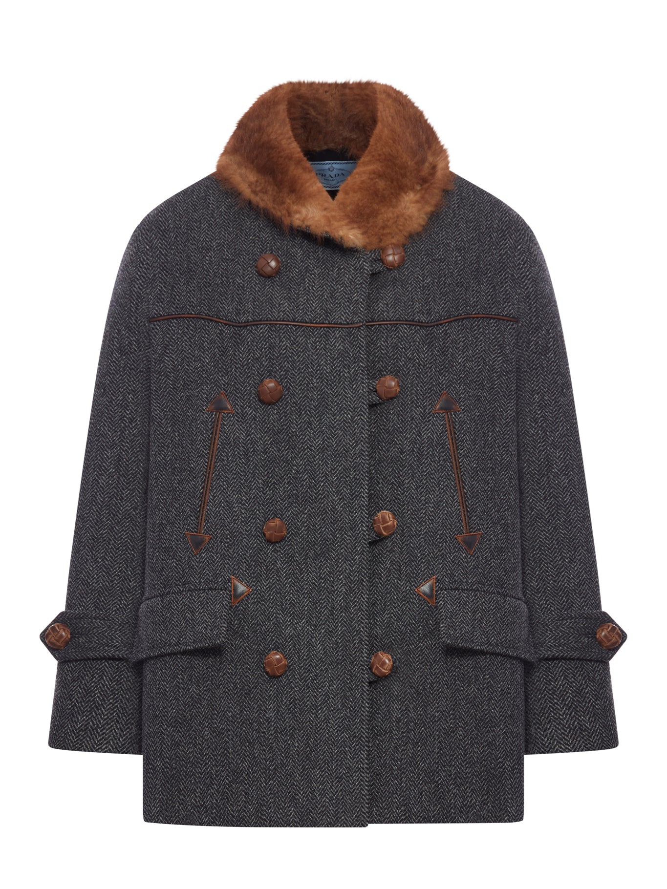 CHEVRON WOOL COAT