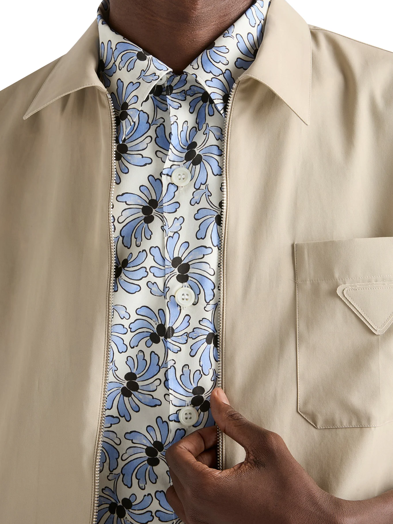 COTTON OVERSHIRT WITH ZIP - Image 5
