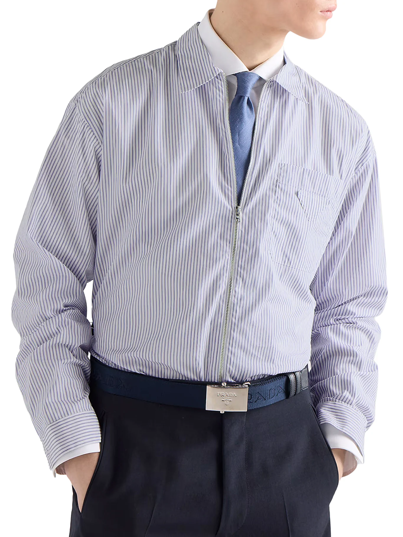 COTTON POPLIN SHIRT WITH STRIPED PATTERN - Image 3