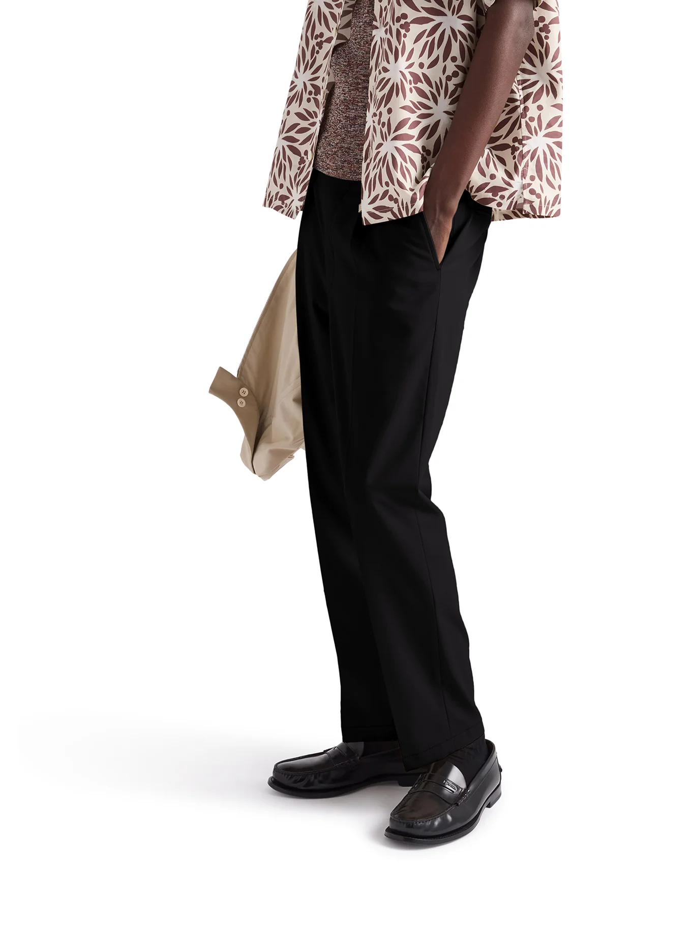 COTTON TROUSERS WITH ENAMELED METAL TRIANGLE LOGO - Image 4