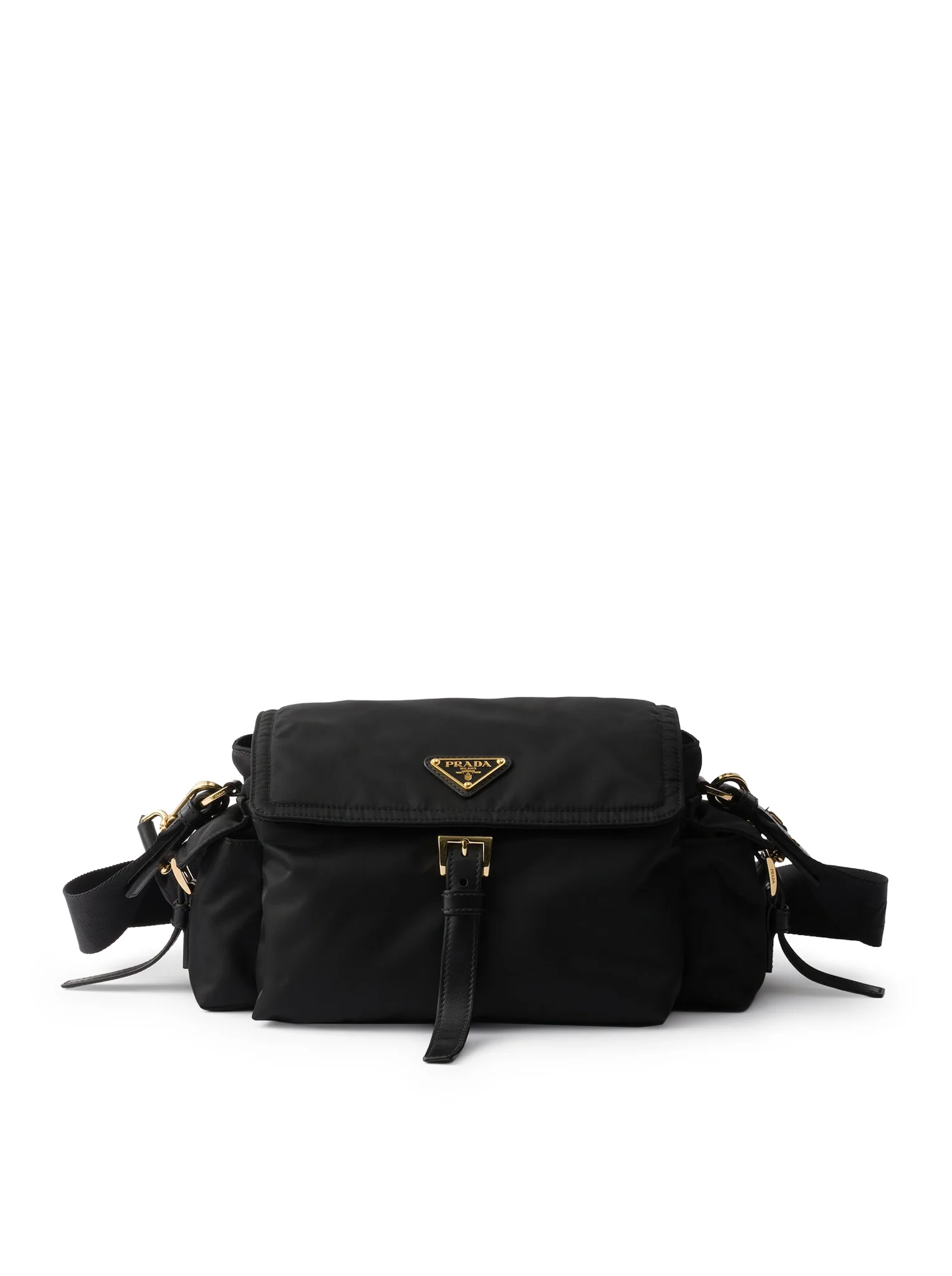 EXPLORE MEDIUM RE-NYLON BAG WITH FLAP
