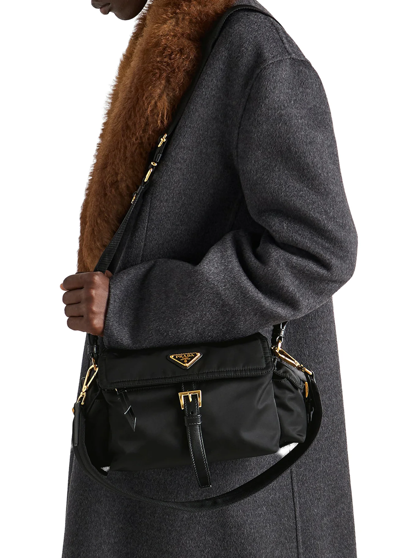 EXPLORE MEDIUM RE-NYLON BAG WITH FLAP - Image 4