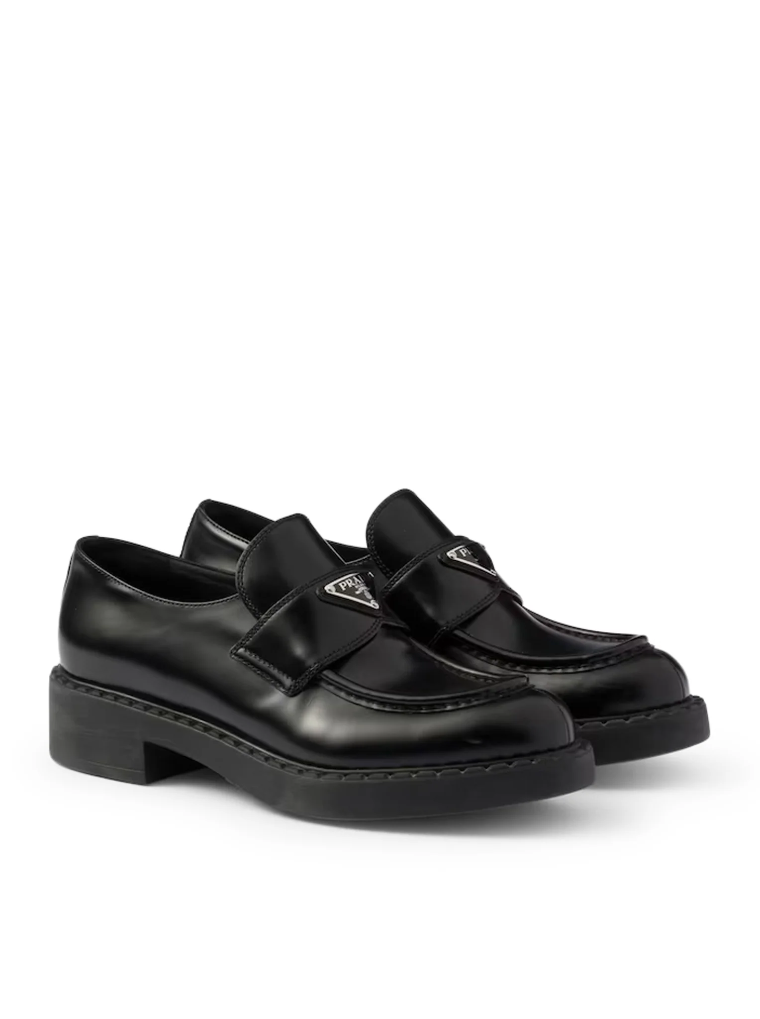 CHOCOLATE BRUSHED LEATHER LOAFERS - Image 2
