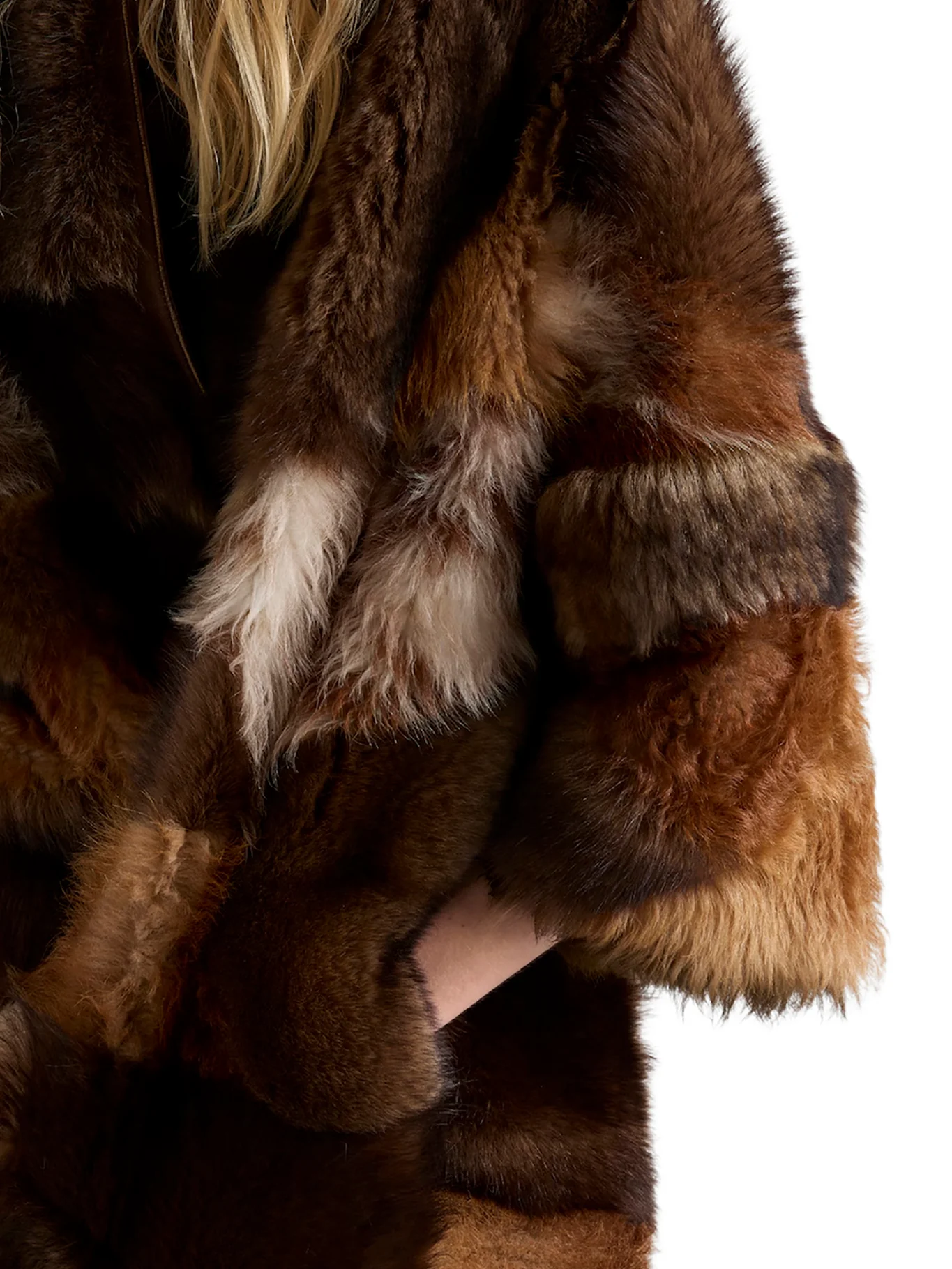 PATCHWORK SHEEPSKIN COAT - Image 6