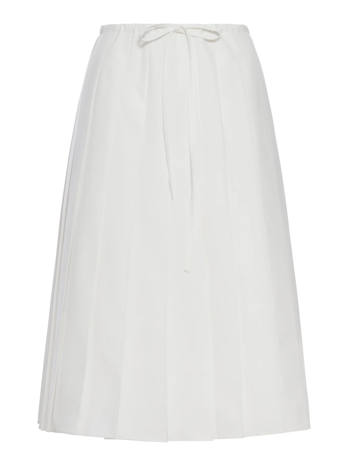 PLEATED MIDI SKIRT IN COTTON POPLIN