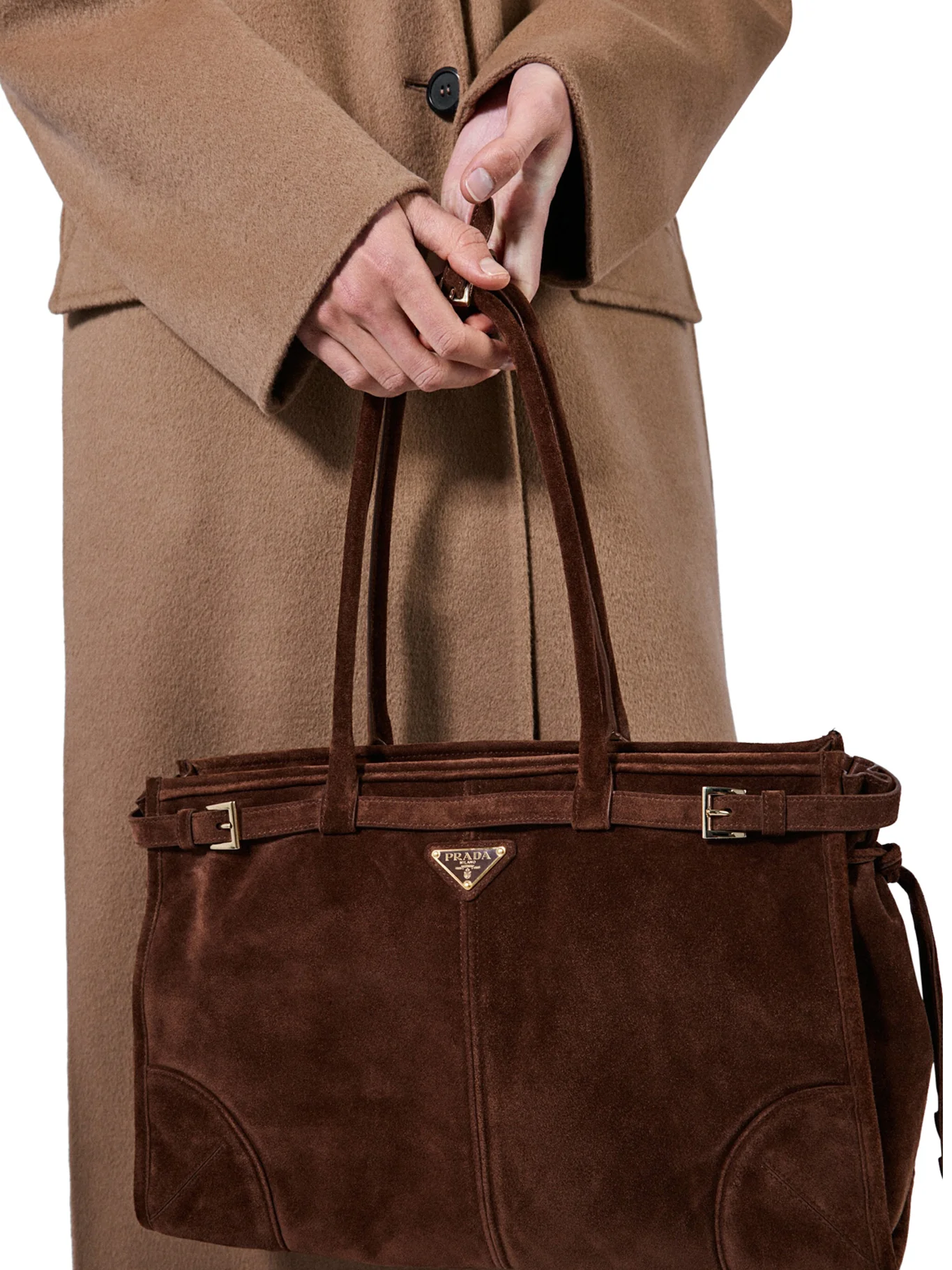 PRADA BONNIE LARGE SUEDE HANDBAG - Image 4