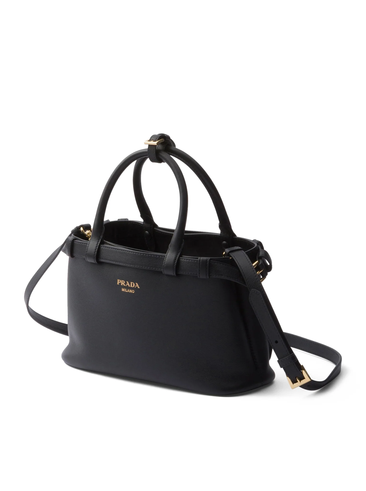 PRADA BUCKLE SMALL LEATHER BAG WITH DOUBLE BELT - Image 4