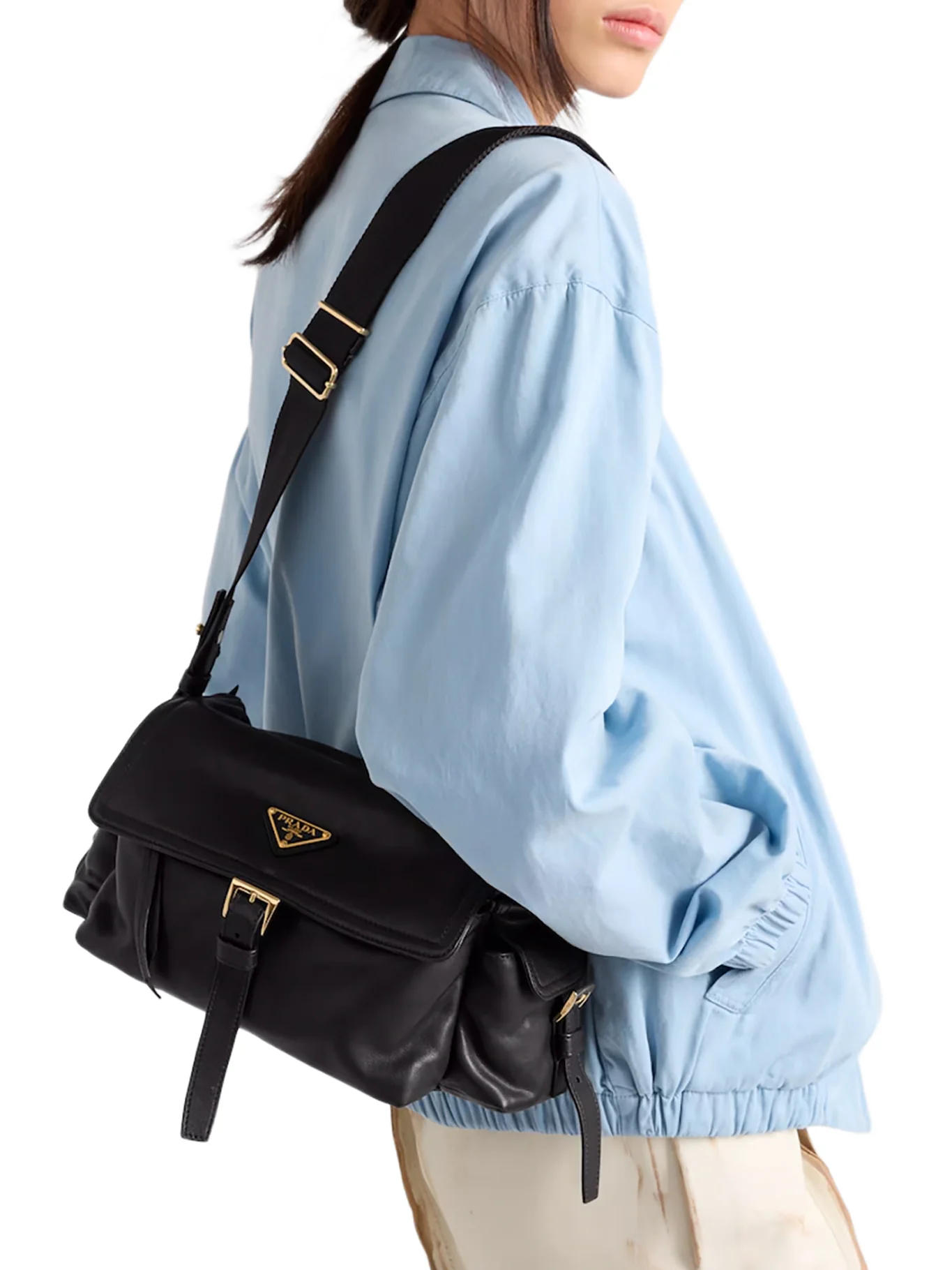 PRADA EXPLORE MEDIUM NAPPA BAG WITH FLAP - Image 3