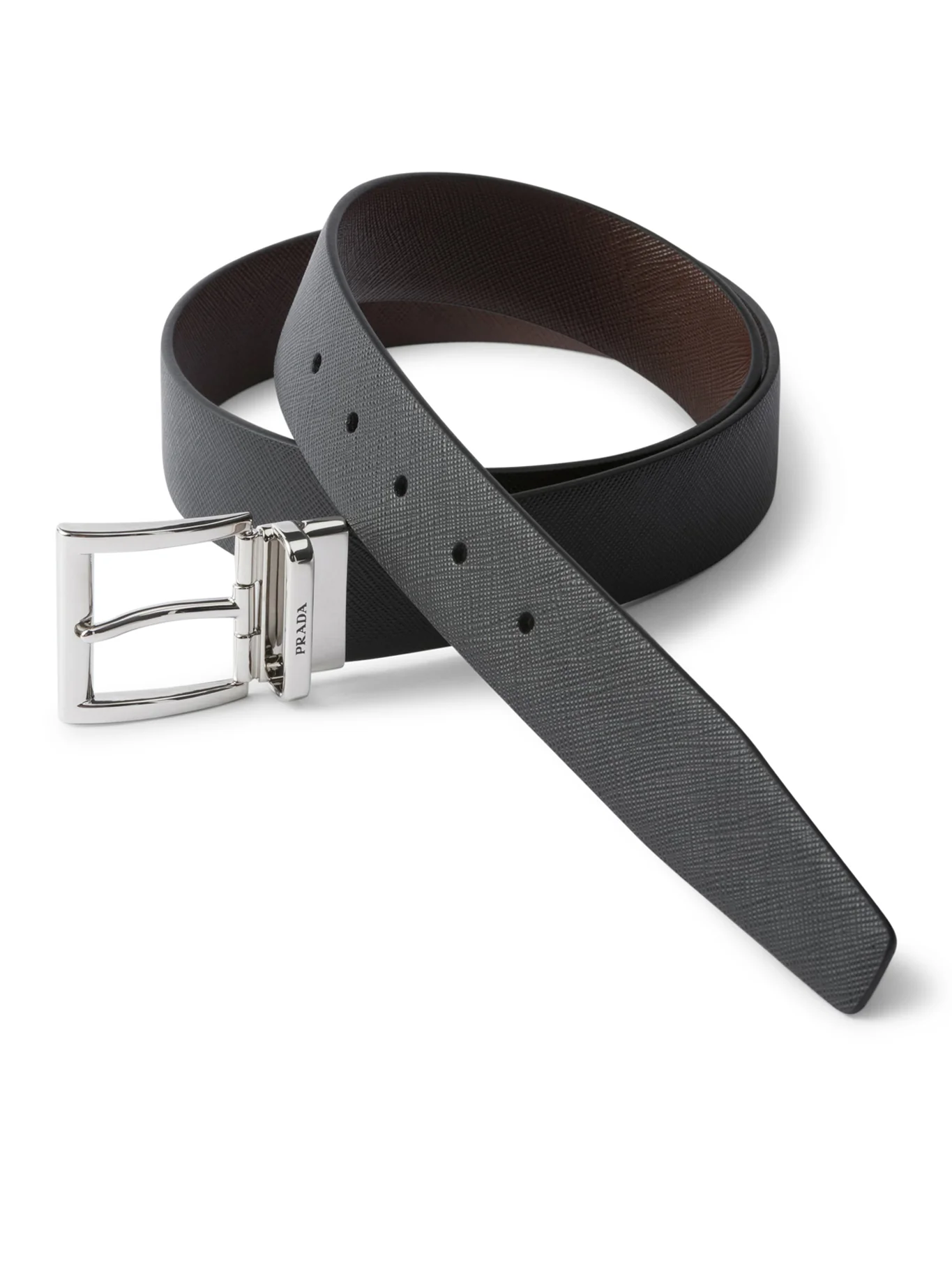REVERSIBLE SAFFIANO LEATHER BELT - Image 2