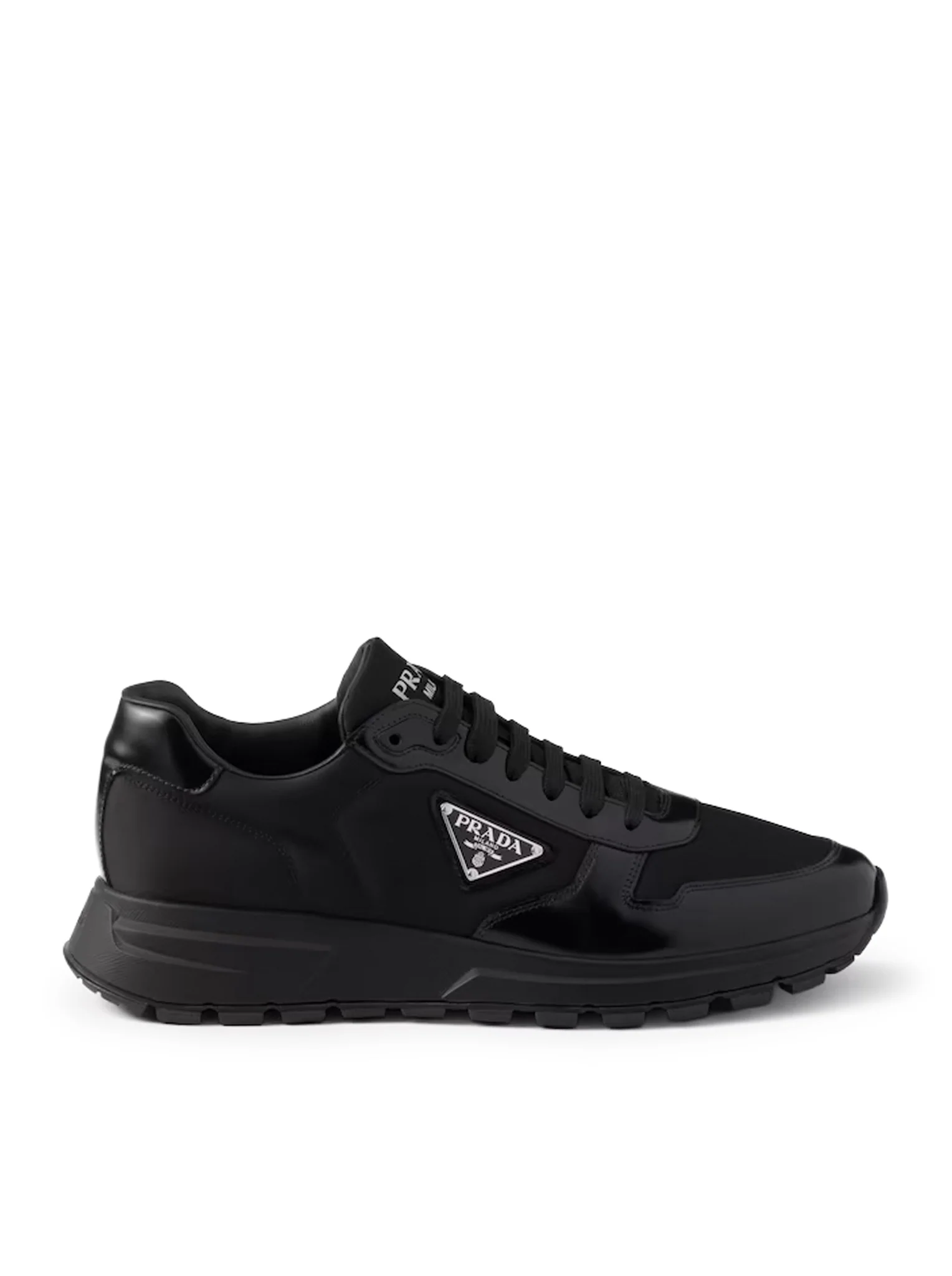 PRAX 01 SNEAKERS IN RE-NYLON AND BRUSHED LEATHER