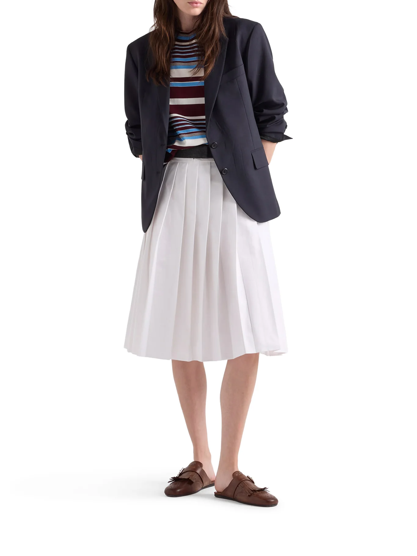 STRIPED COTTON CREW NECK SWEATER - Image 2
