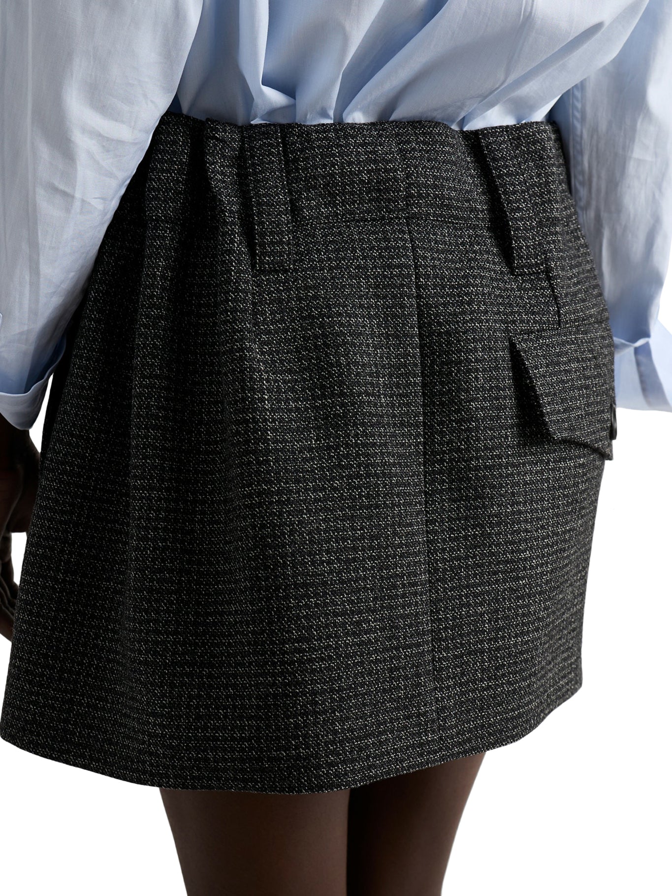 VICHY PATTERN MOULINÉ WOOL MINI SKIRT - Image 5