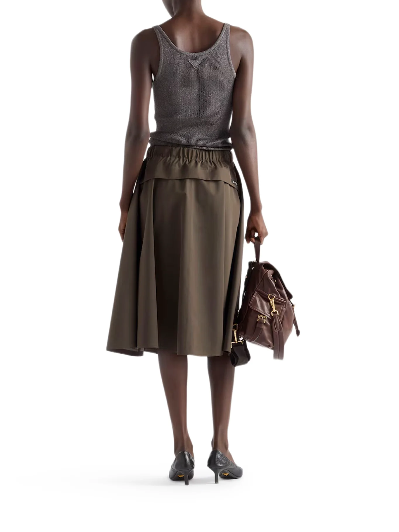 WIDE SKIRT IN TECHNICAL CANVAS - Image 4