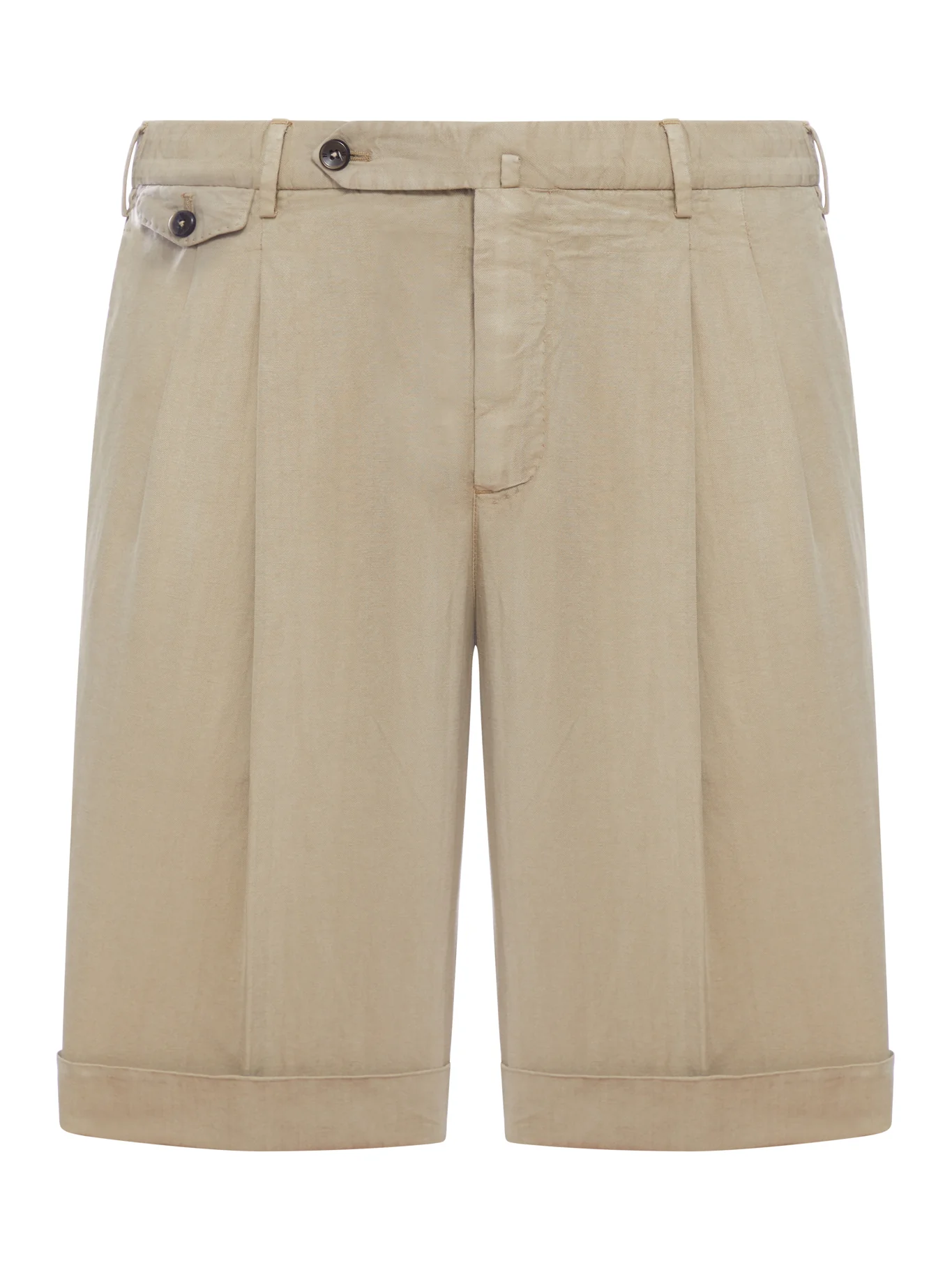 LINEN BLEND BERMUDA SHORTS