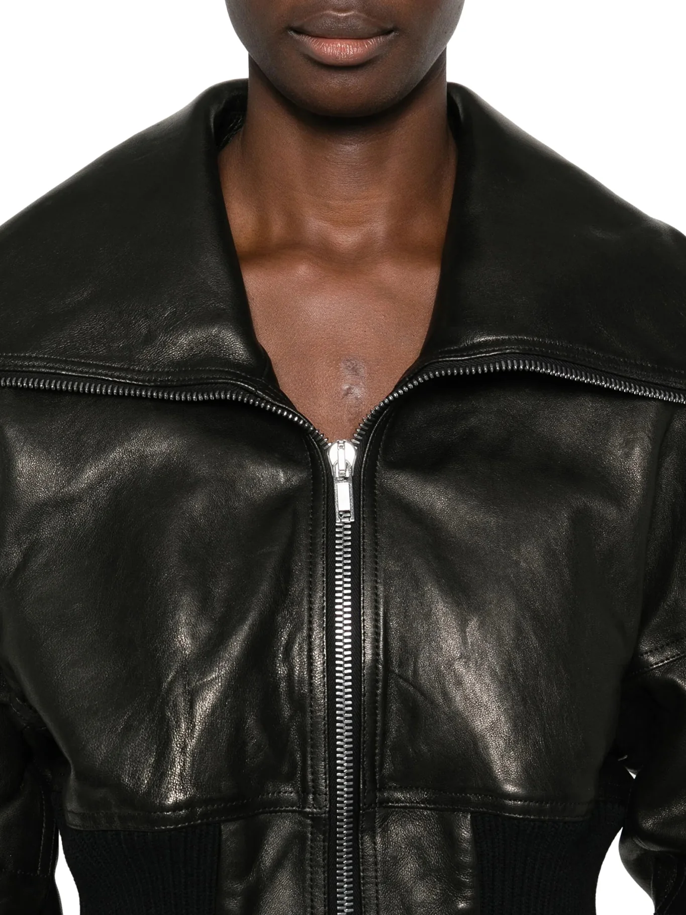 PADDED LEATHER BOMBER JACKET - Image 5