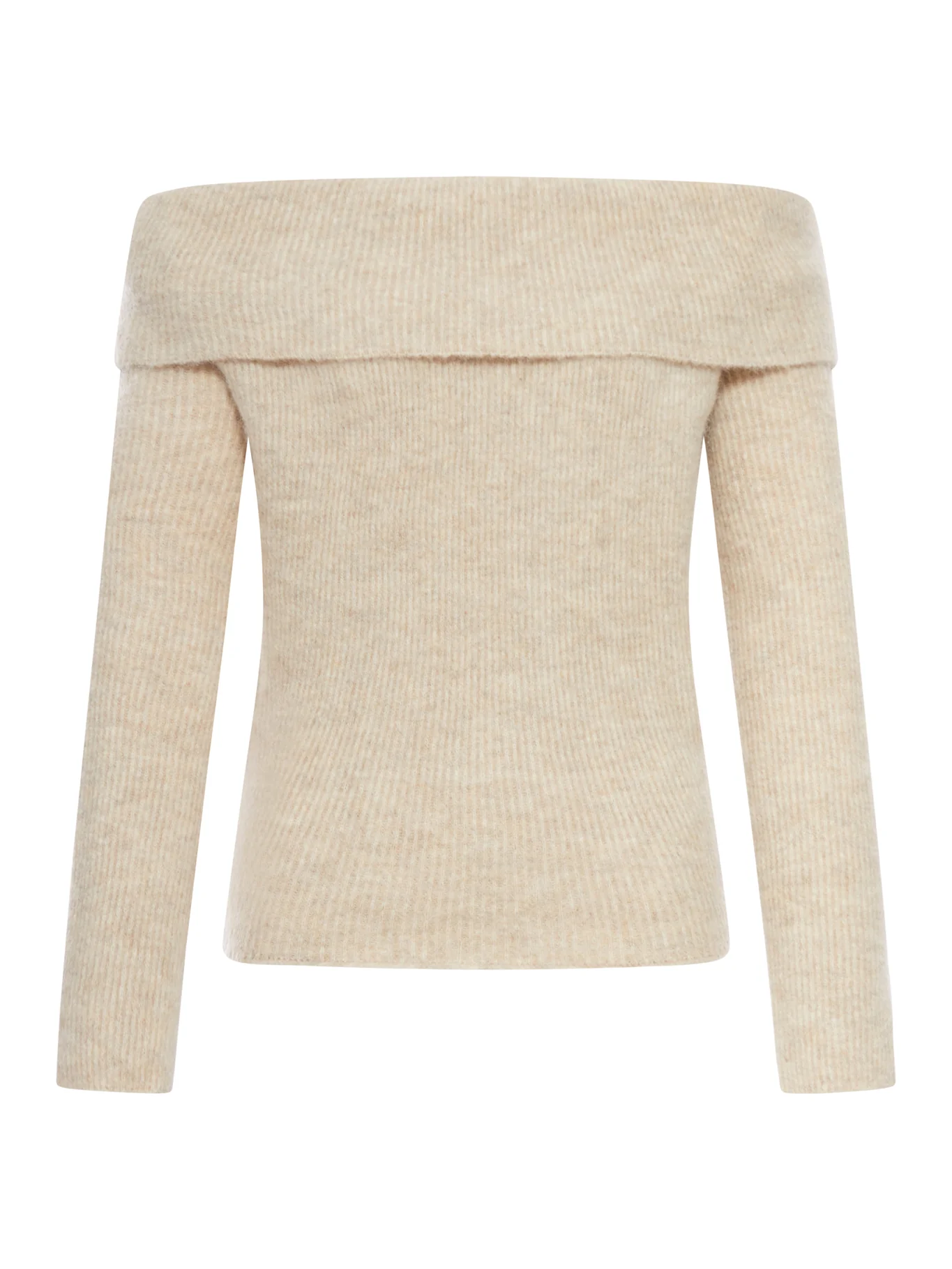 RIBBED SWEATER WITH OFF-THE-SHOULDER