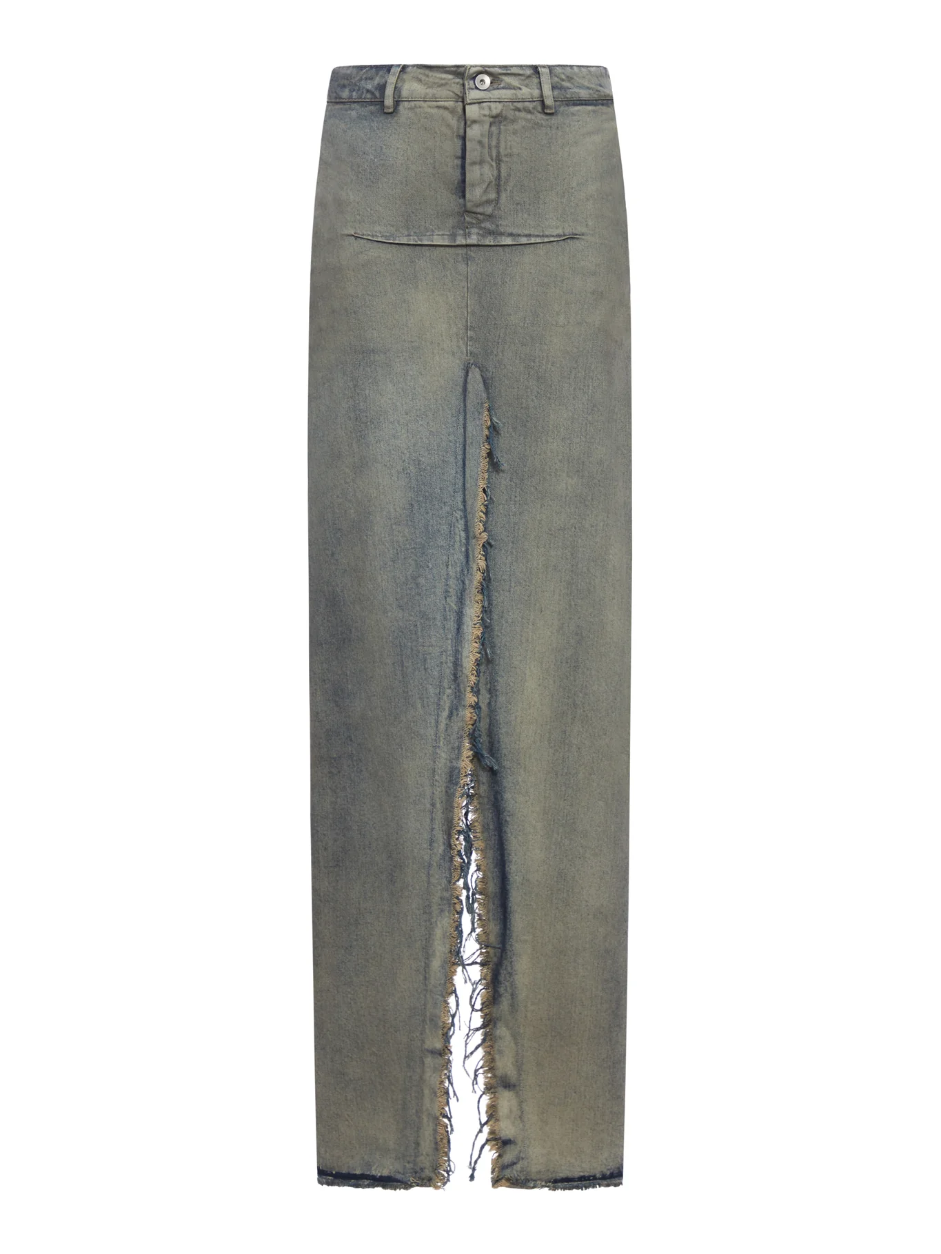 SLICED COTTON DENIM SKIRT
