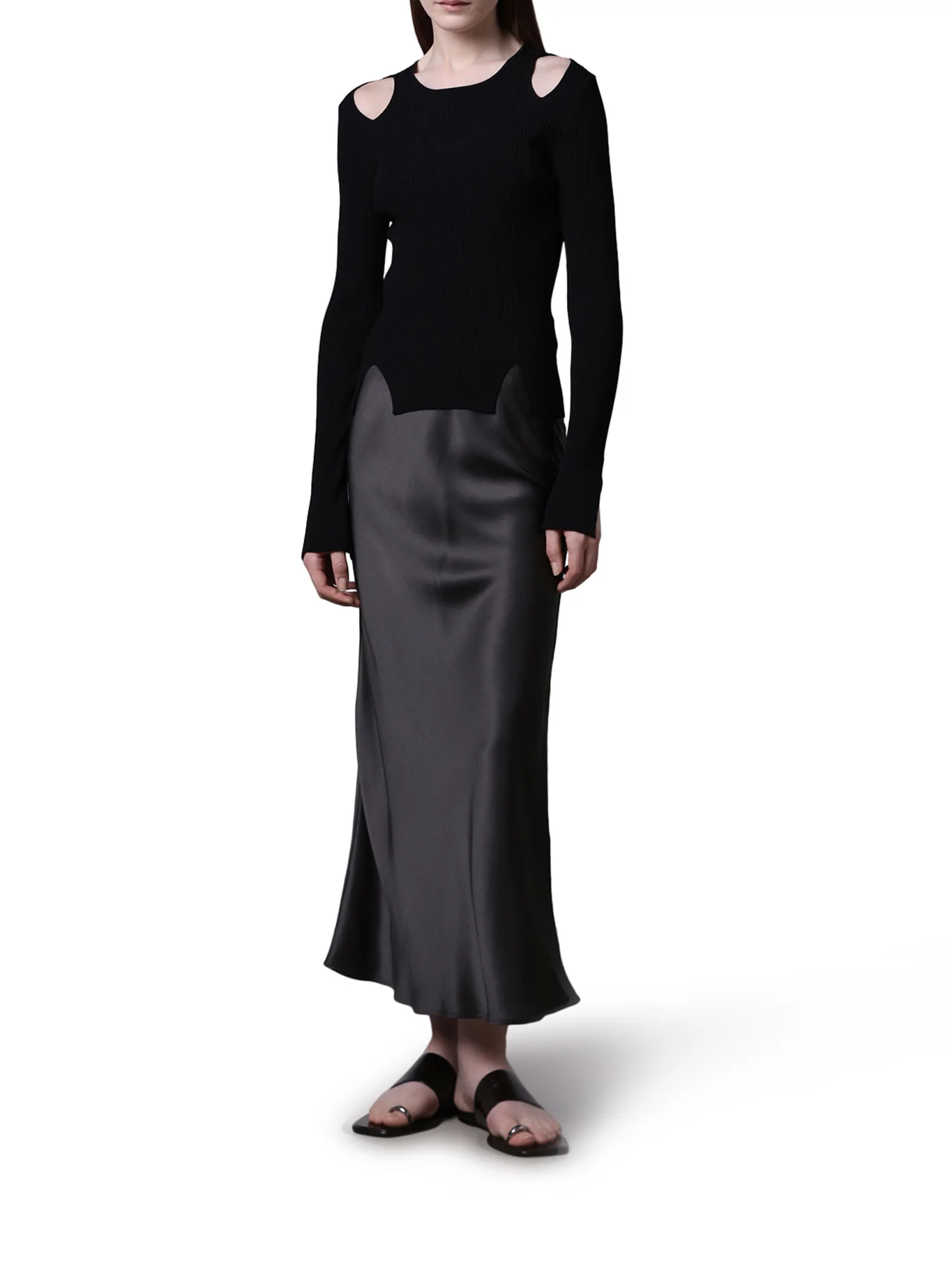 RIBBED SWEATER WITH CUT-OUT INSERTS - Image 2