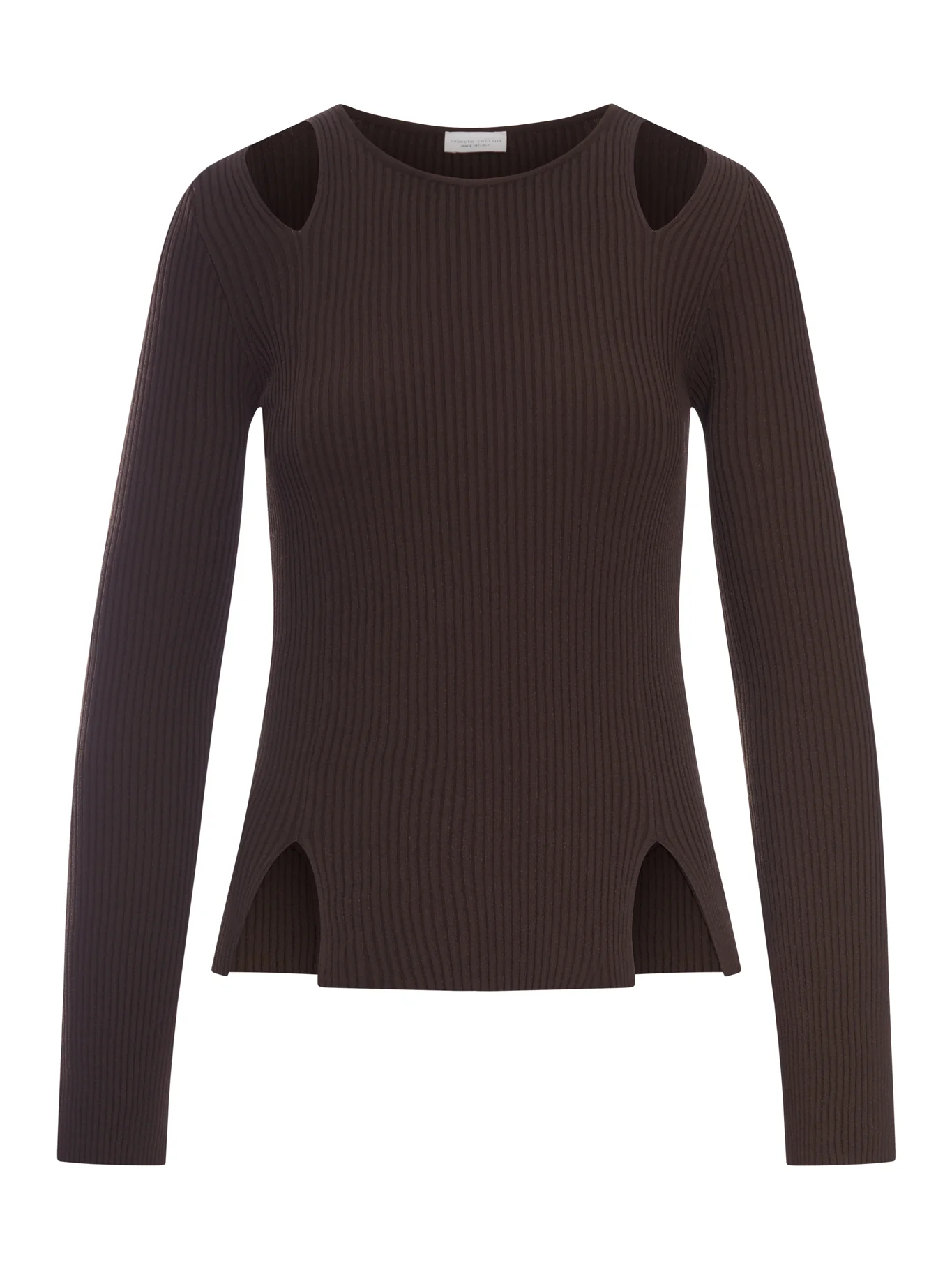RIBBED SWEATER WITH CUT-OUT INSERTS