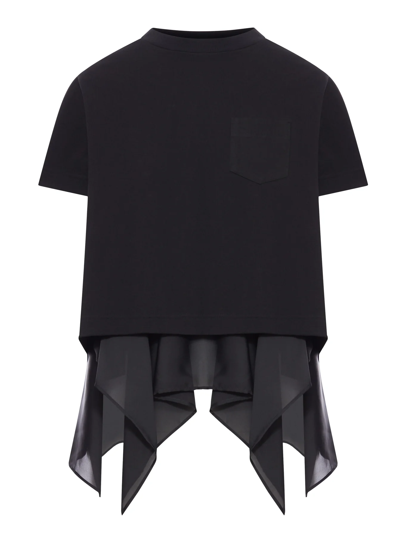 COTTON JERSEY AND SATIN T-SHIRT