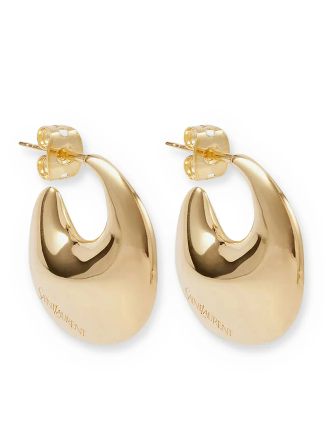BRASS HALF-MOON EARRINGS WITH GOLD-PLATED FINISHES - Image 2