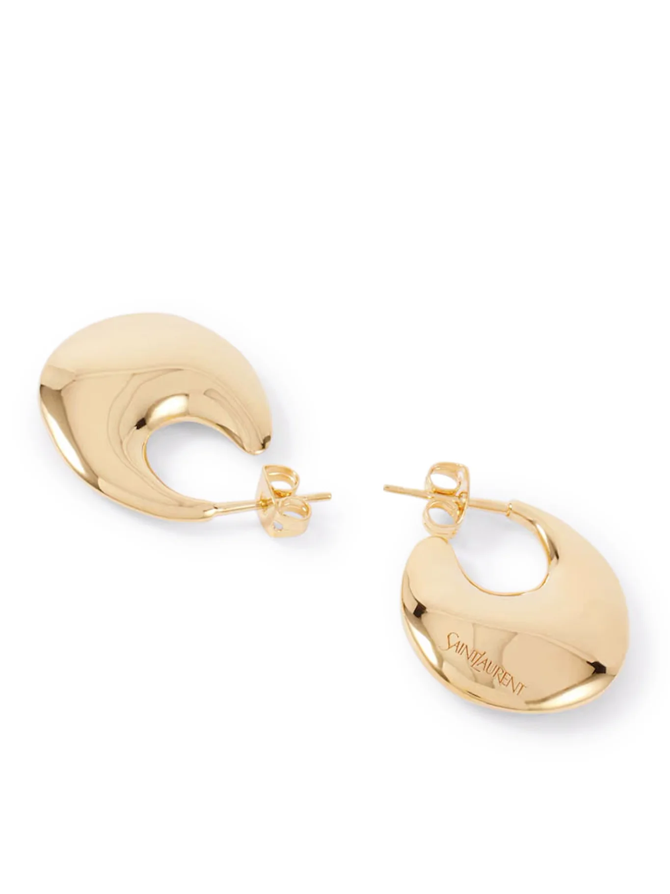 BRASS HALF-MOON EARRINGS WITH GOLD-PLATED FINISHES - Image 3