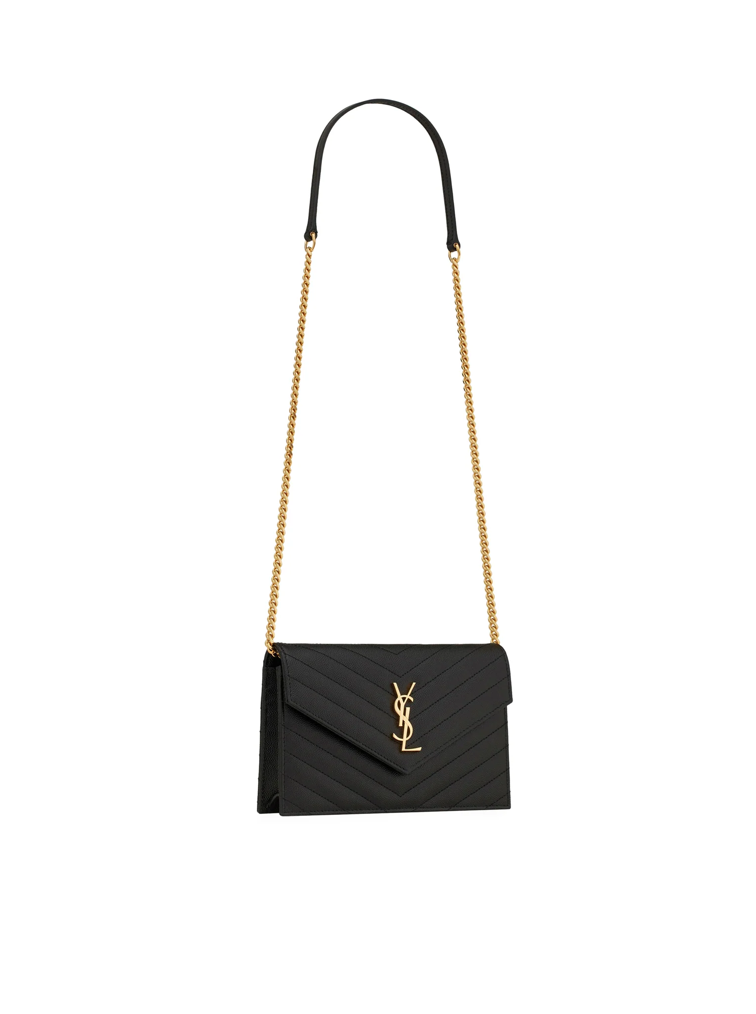 CASSANDRE MATELASSÉ ENVELOPE CHAIN WALLET IN GRAIN DE POUDRE EMBOSSED LEATHER - Image 2