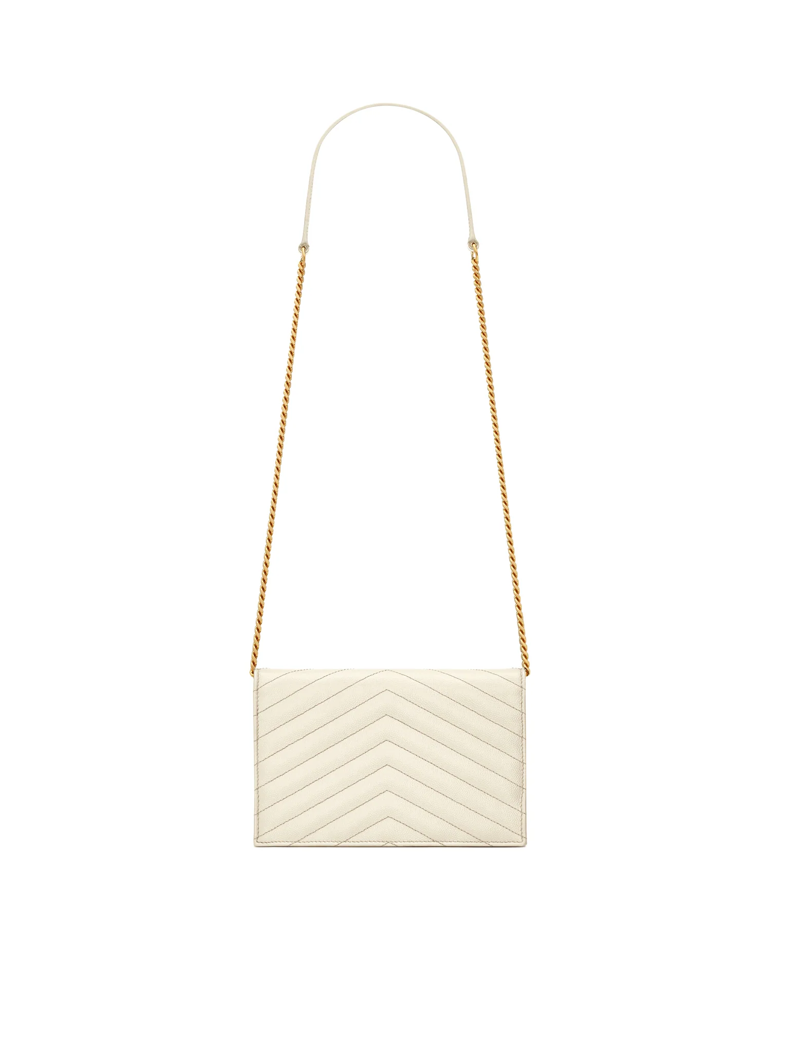 CASSANDRE MATELASSÉ ENVELOPE CHAIN WALLET IN GRAIN DE POUDRE EMBOSSED LEATHER - Image 2