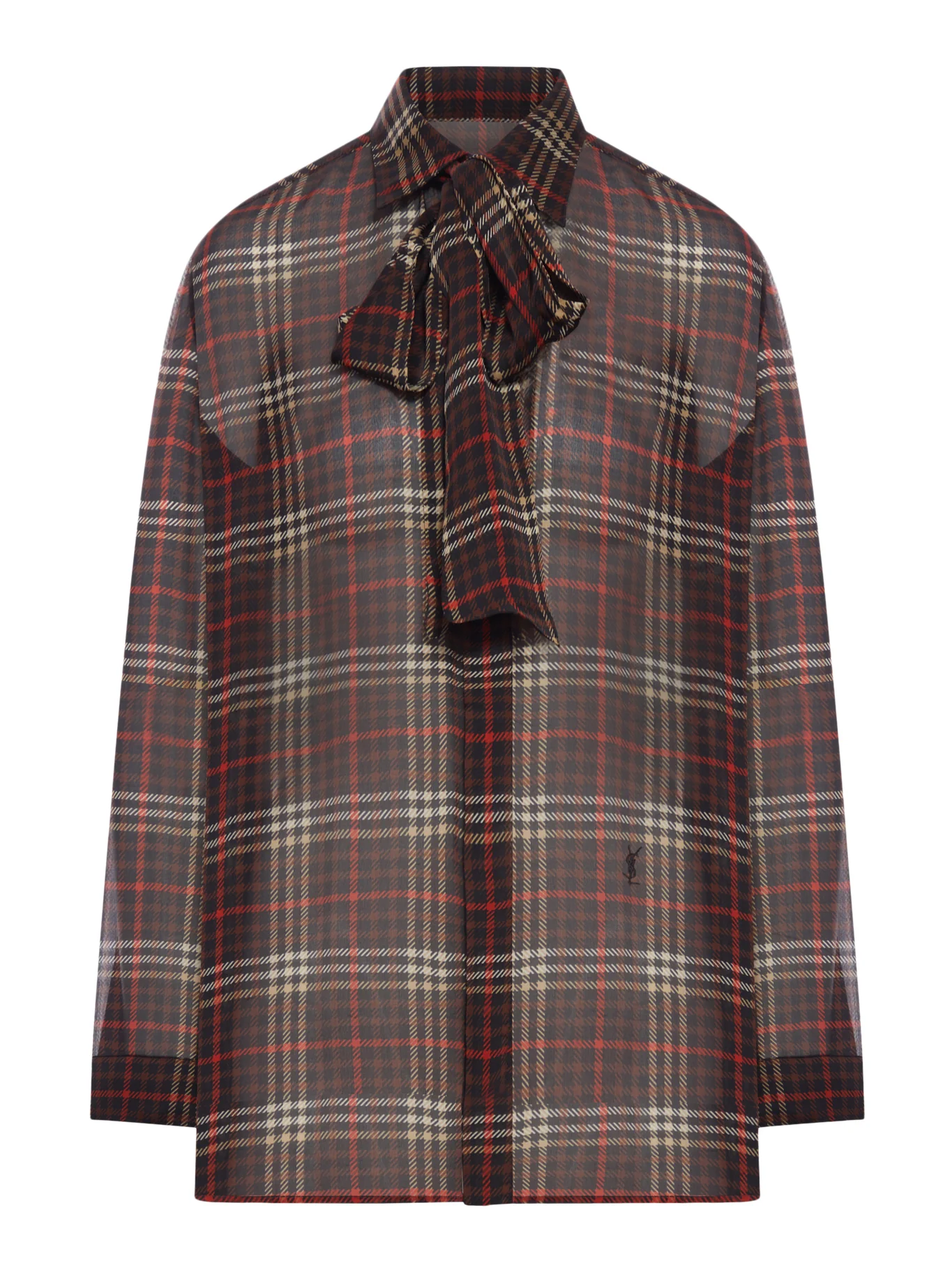 CASSANDRE SHIRT IN TARTAN SILK CREPE