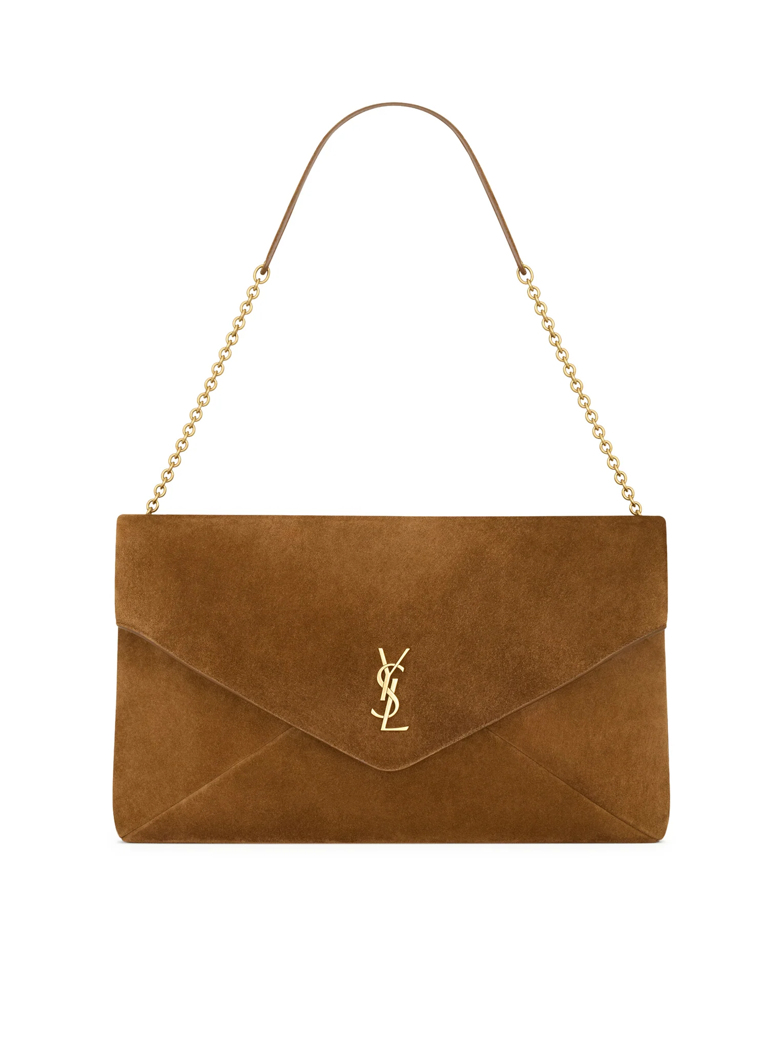 CASSANDRE XXL CLUTCH ON CHAIN IN SUEDE