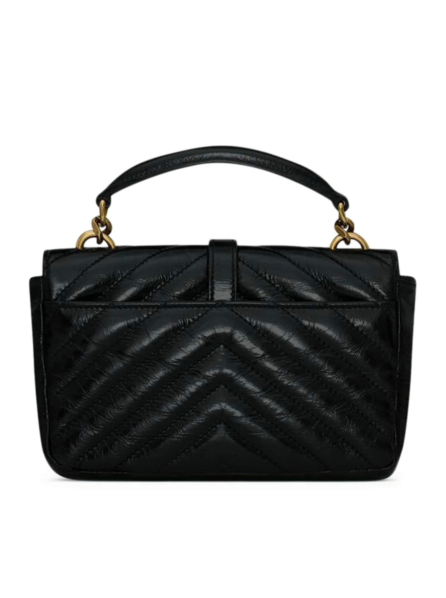 COLLEGE MINI CHAIN BAG IN SHINY CRAQUELÉ LEATHER - Image 3