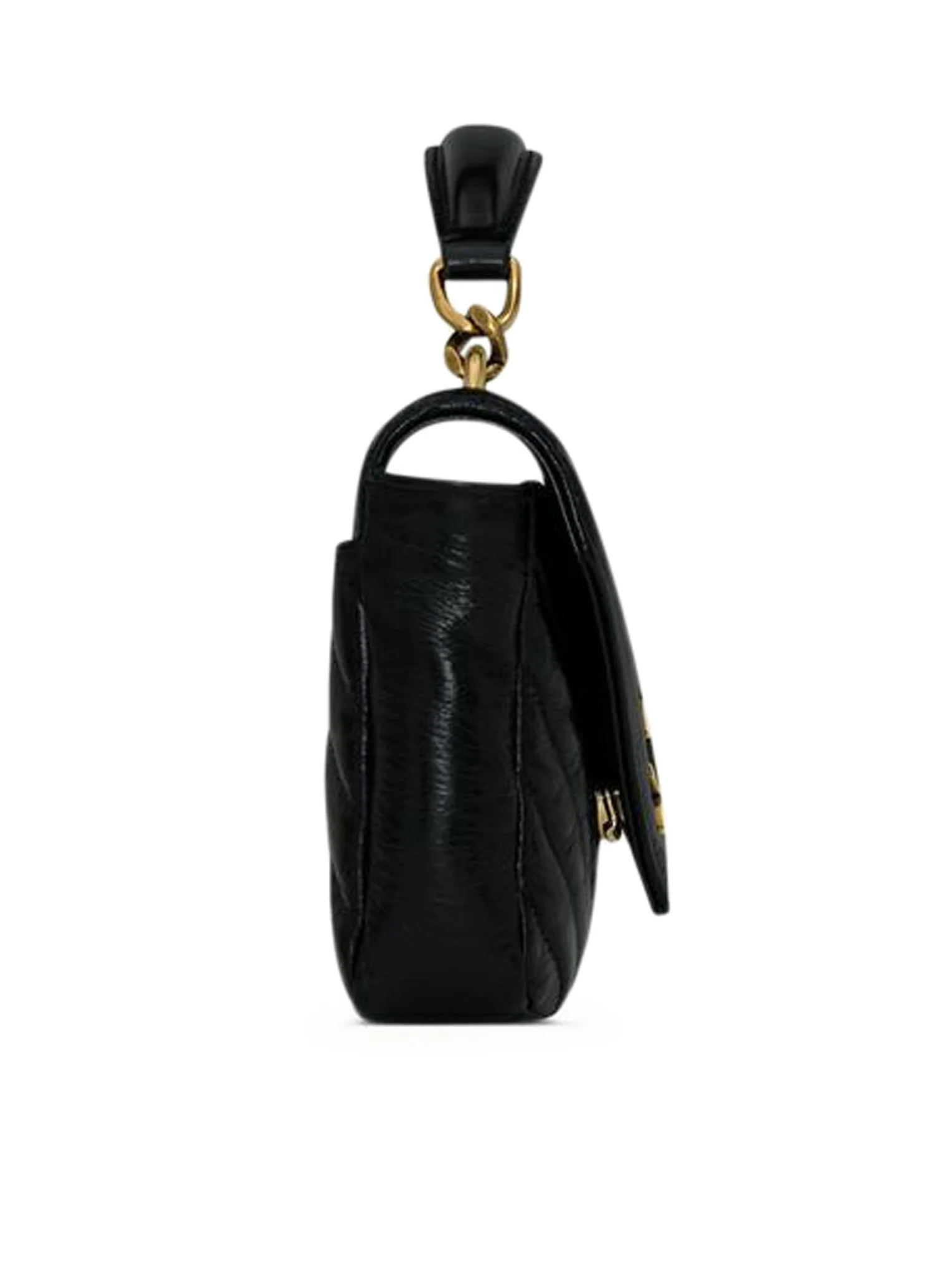 COLLEGE MINI CHAIN BAG IN SHINY CRAQUELÉ LEATHER - Image 4