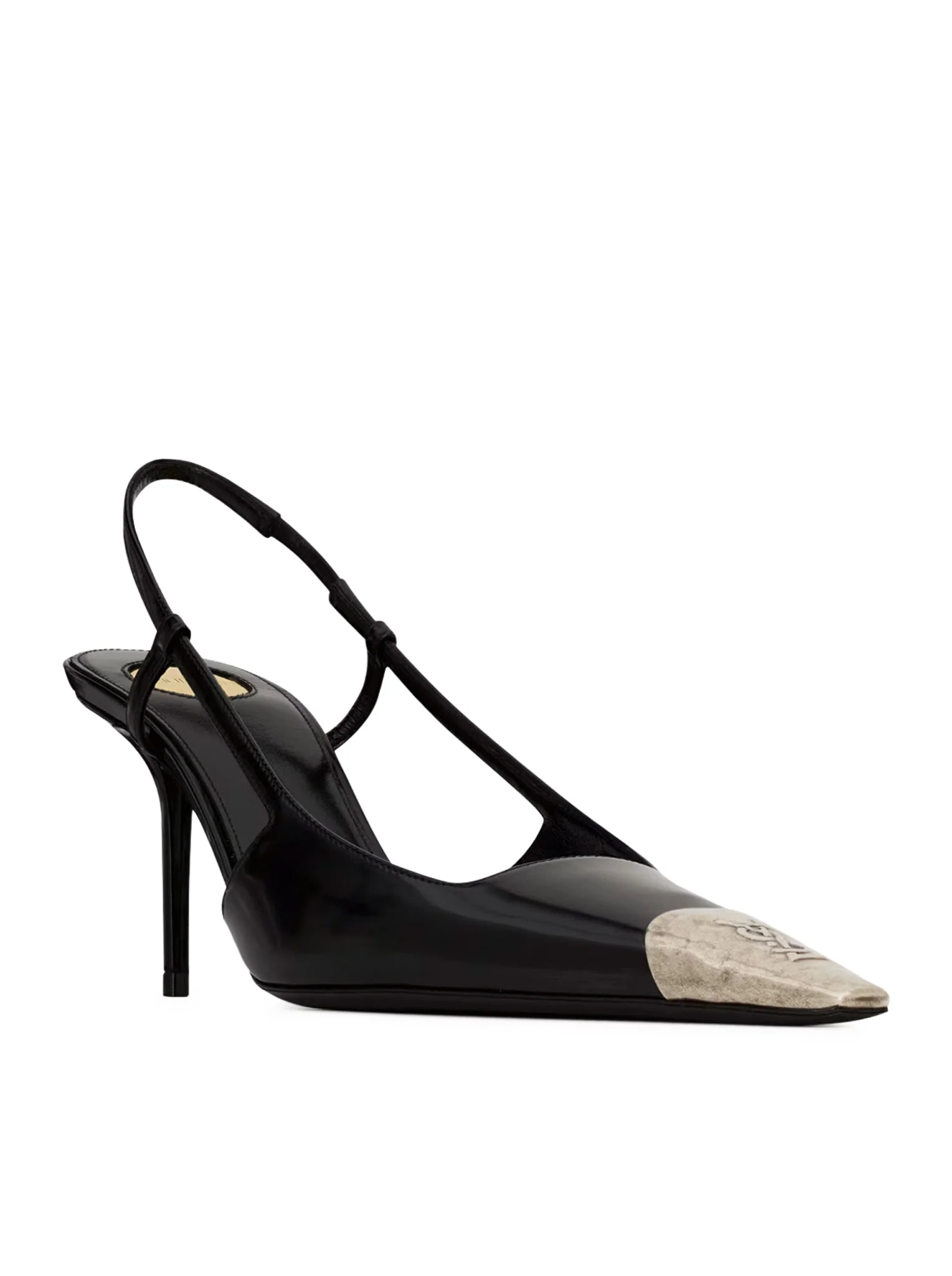 JEANNE OPEN-BACK PUMPS IN SHINY LEATHER - Image 2