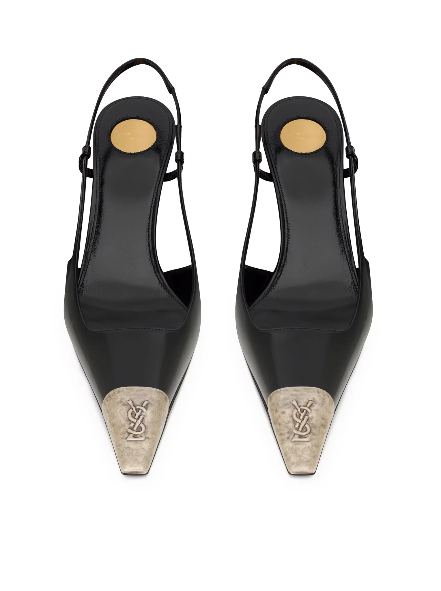 JEANNE OPEN-BACK PUMPS IN SHINY LEATHER - Image 3