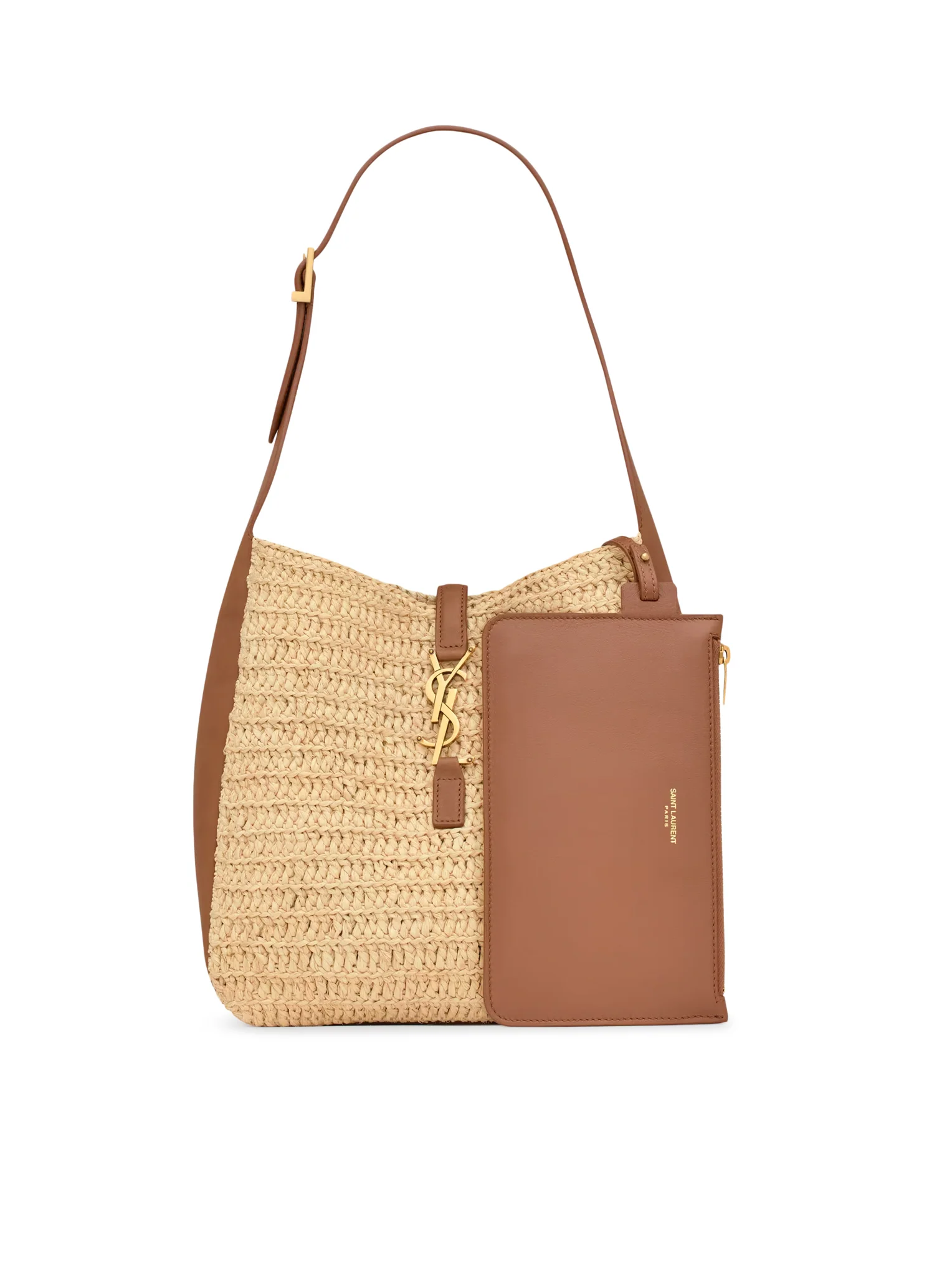 LE 5 À 7 SMALL AND FLEXIBLE IN RAFFIA AND LEATHER - Image 3