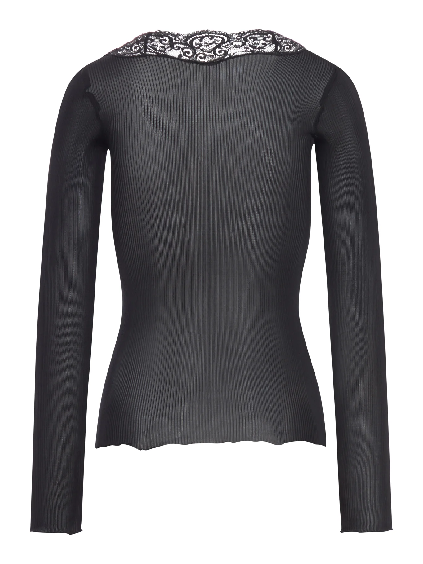 SILK AND RIBBED LACE CARDIGAN - Image 2