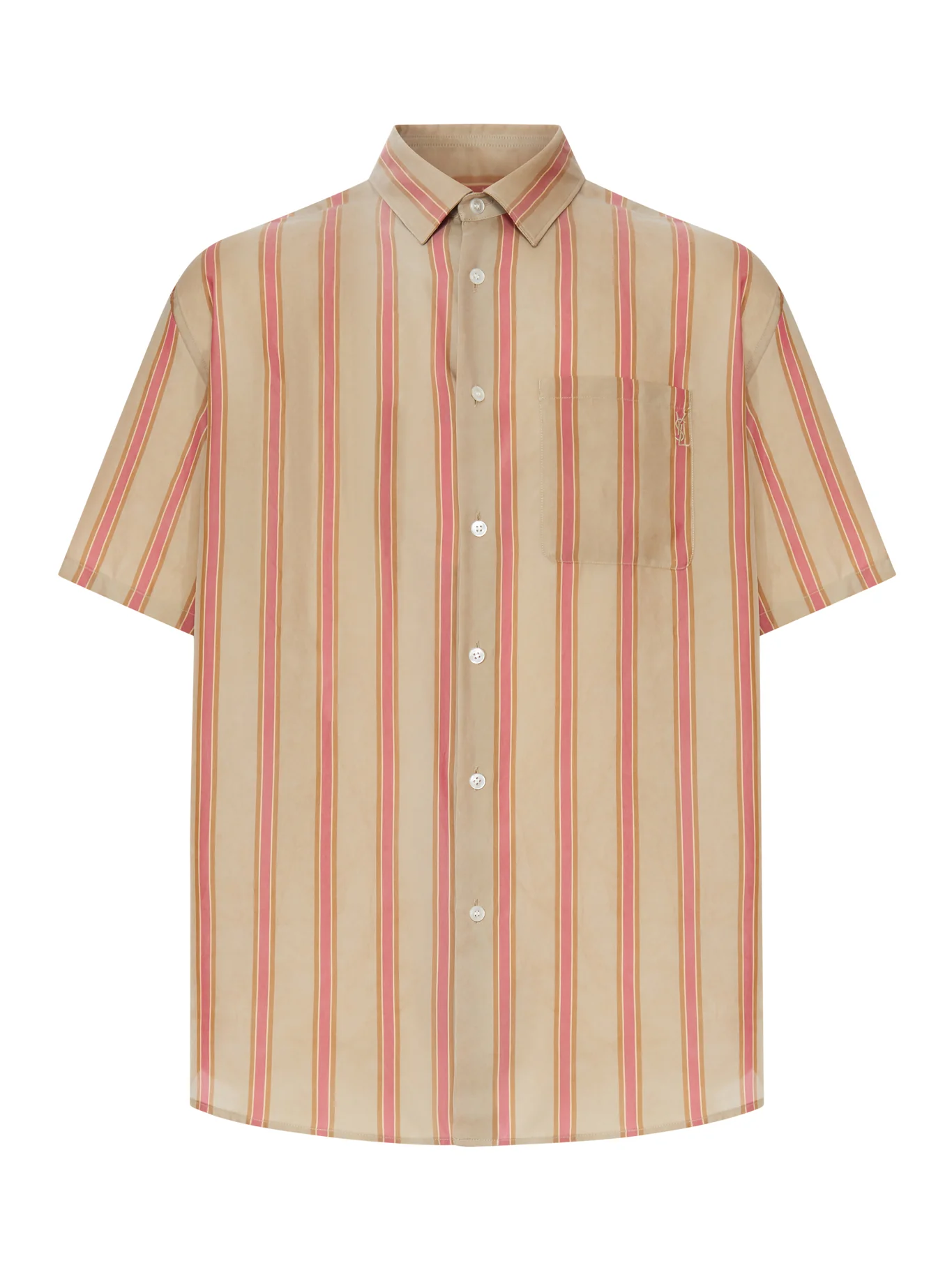 STRIPED CUPRO TWILL CHEMISE