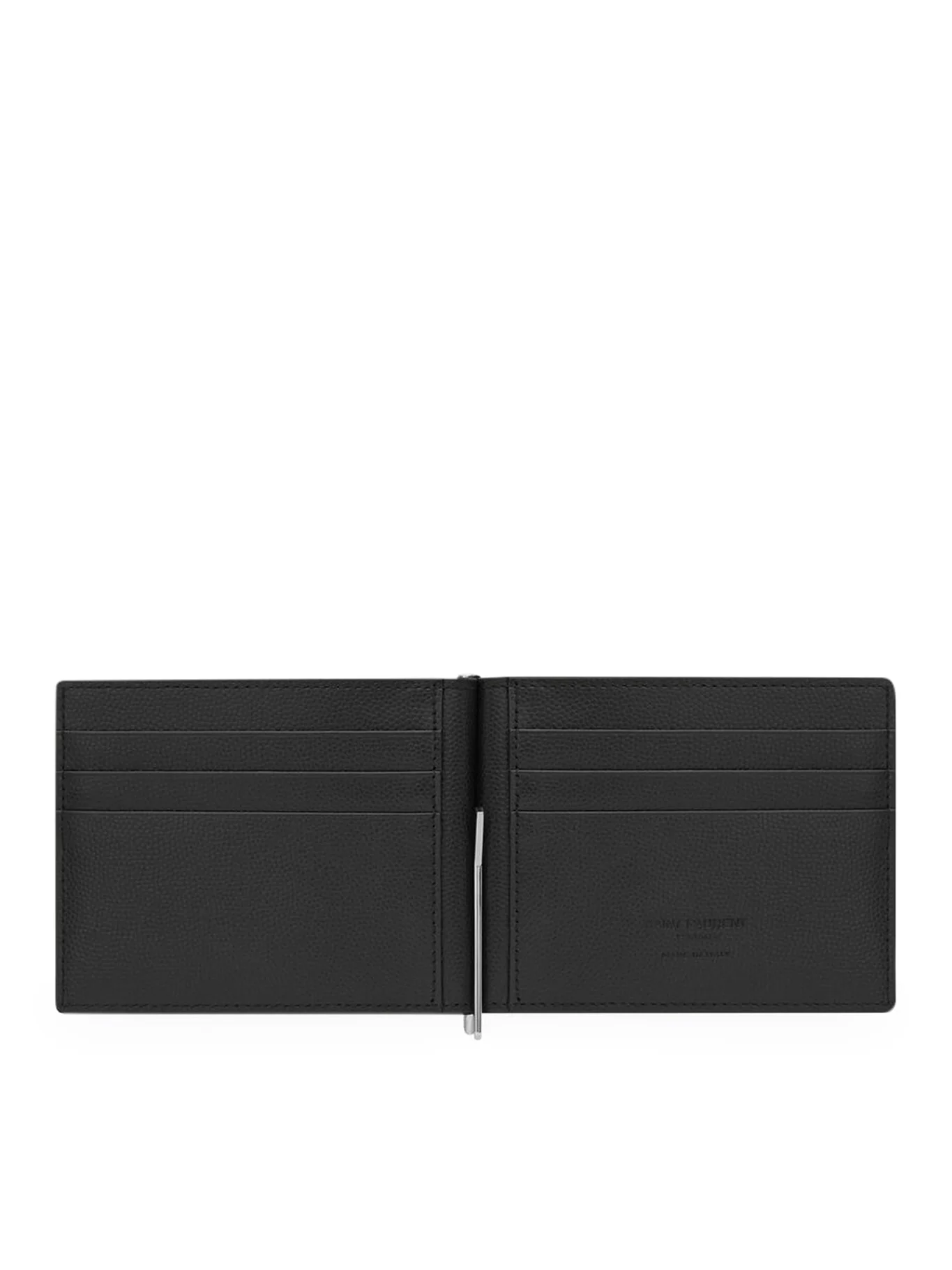 WALLET MONEY CLIP SAINT LAURENT PARIS BLACK TEXTURED LEATHER - Image 3
