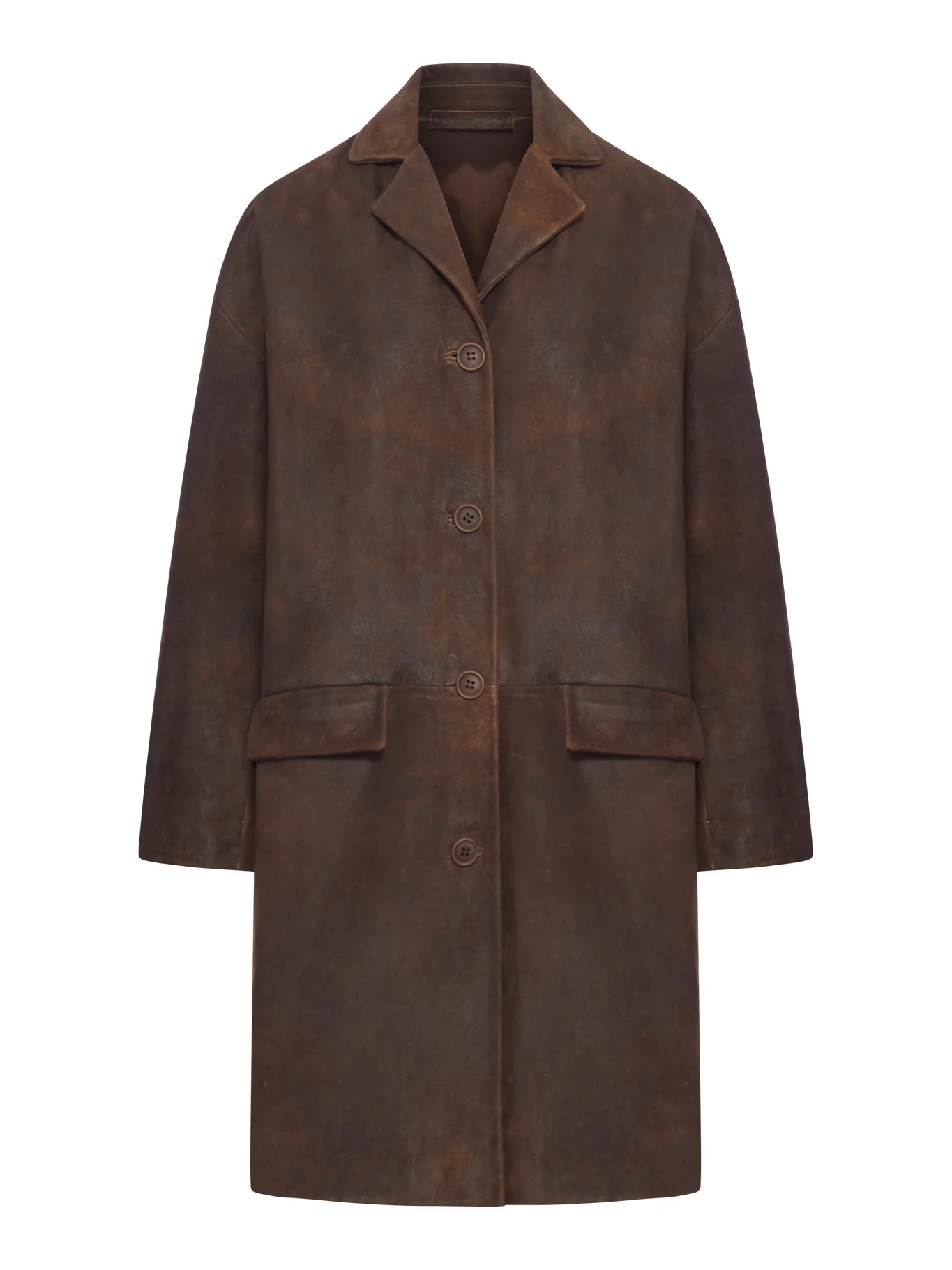 SINGLE-BREASTED LEATHER COAT