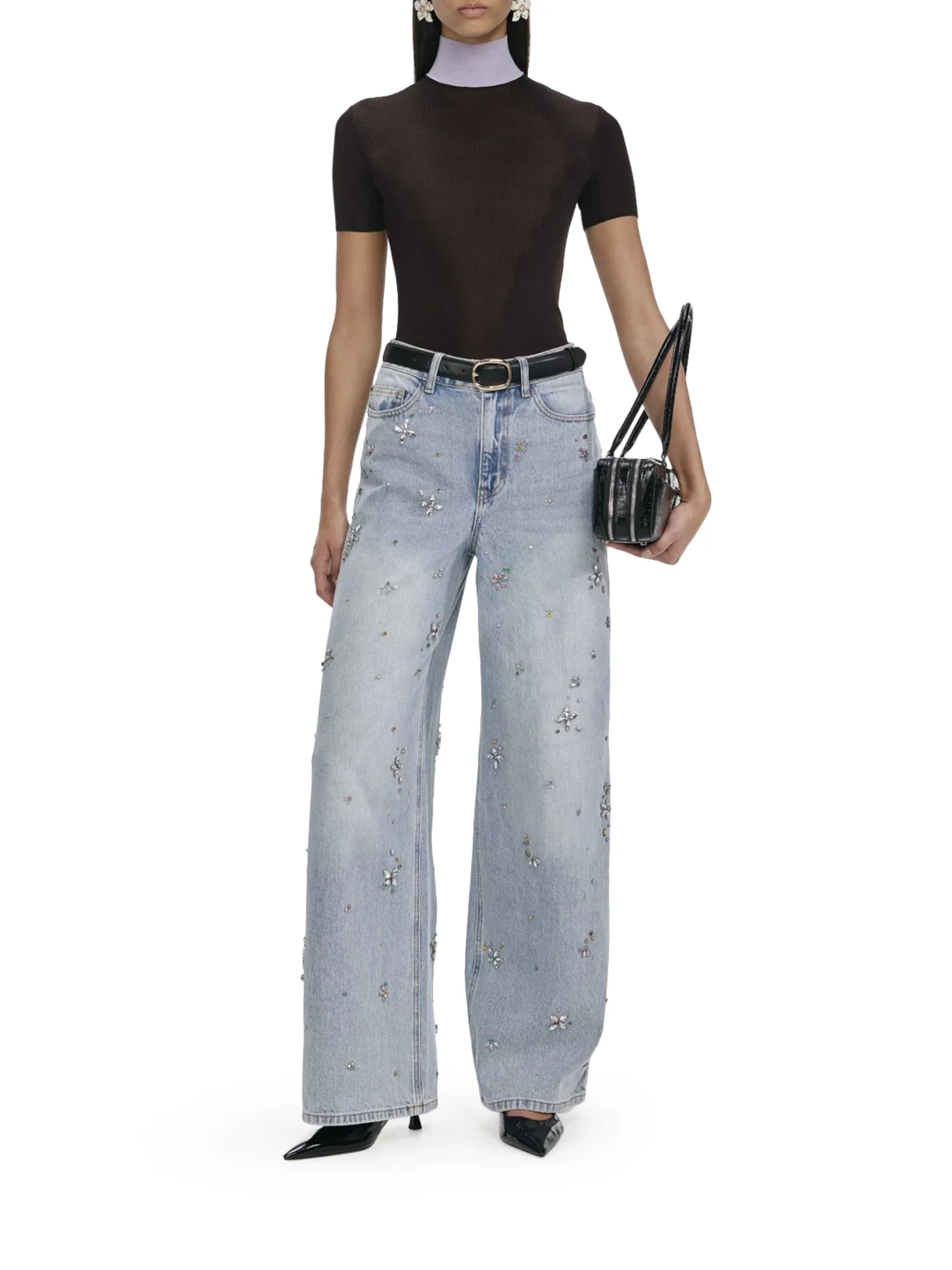EMBELLISHED WIDE LEG JEANS - Image 2