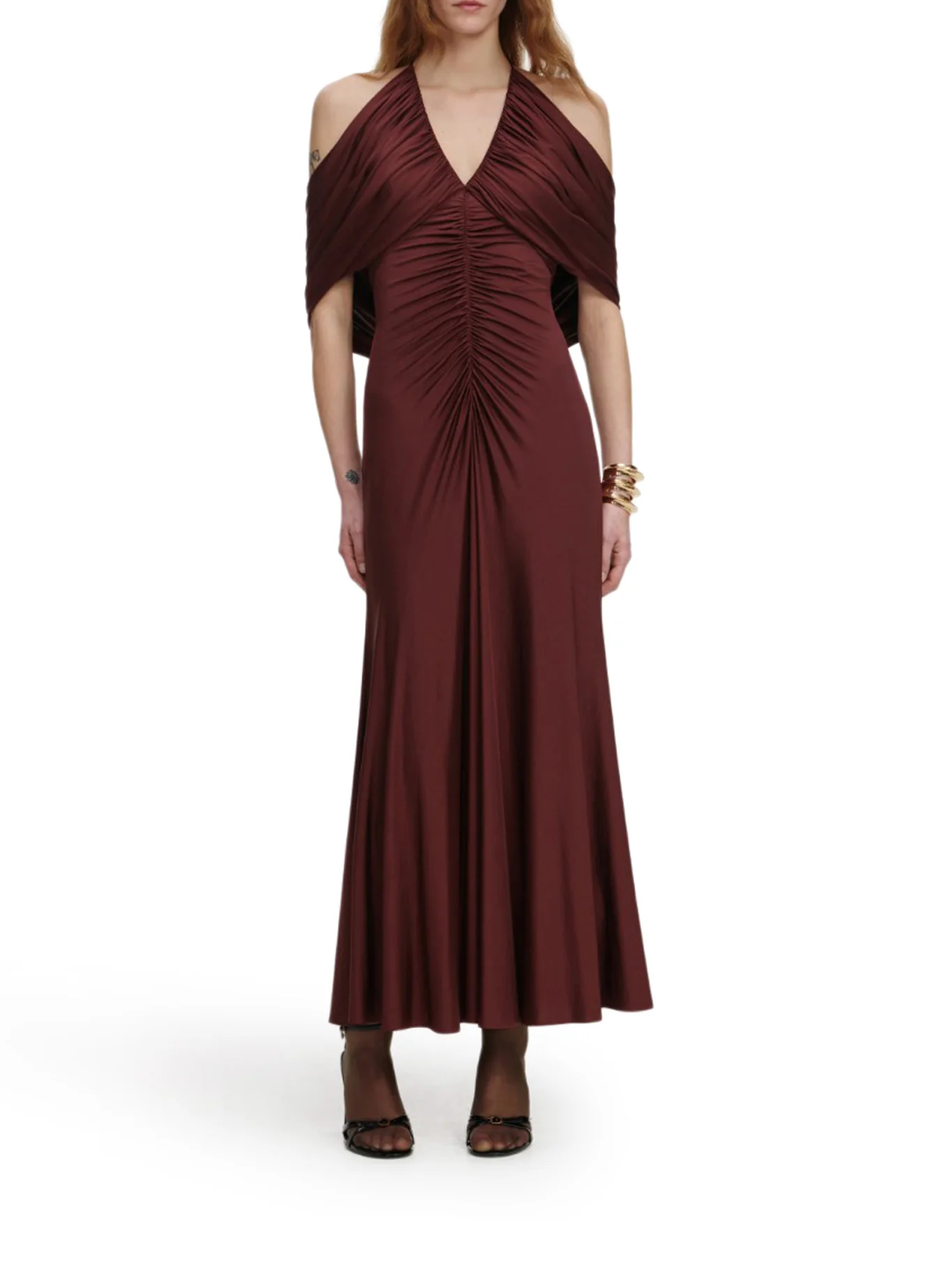 JERSEY DRAPE MIDI DRESS - Image 2