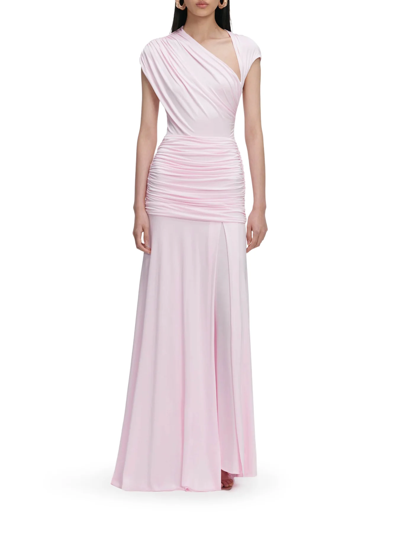 LONG DRAPED JERSEY DRESS - Image 2