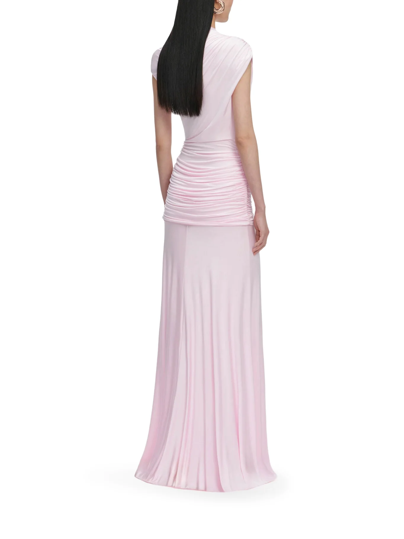 LONG DRAPED JERSEY DRESS - Image 3
