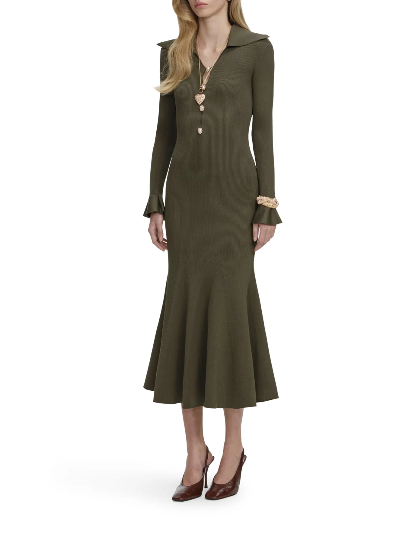 MIDI DRESS IN OPENWORK KNIT - Image 4