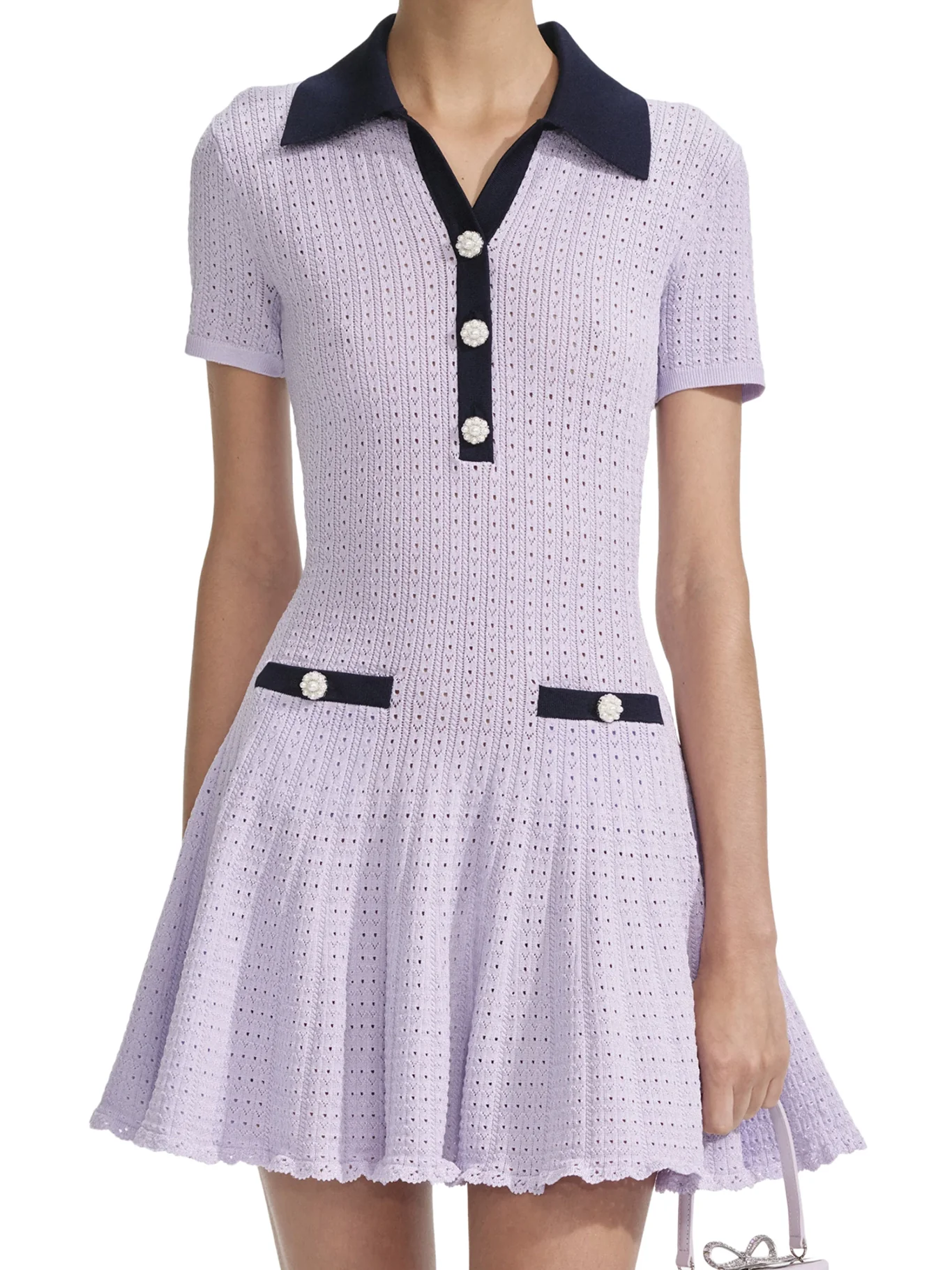 MINI DRESS IN OPENWORK MESH - Image 3
