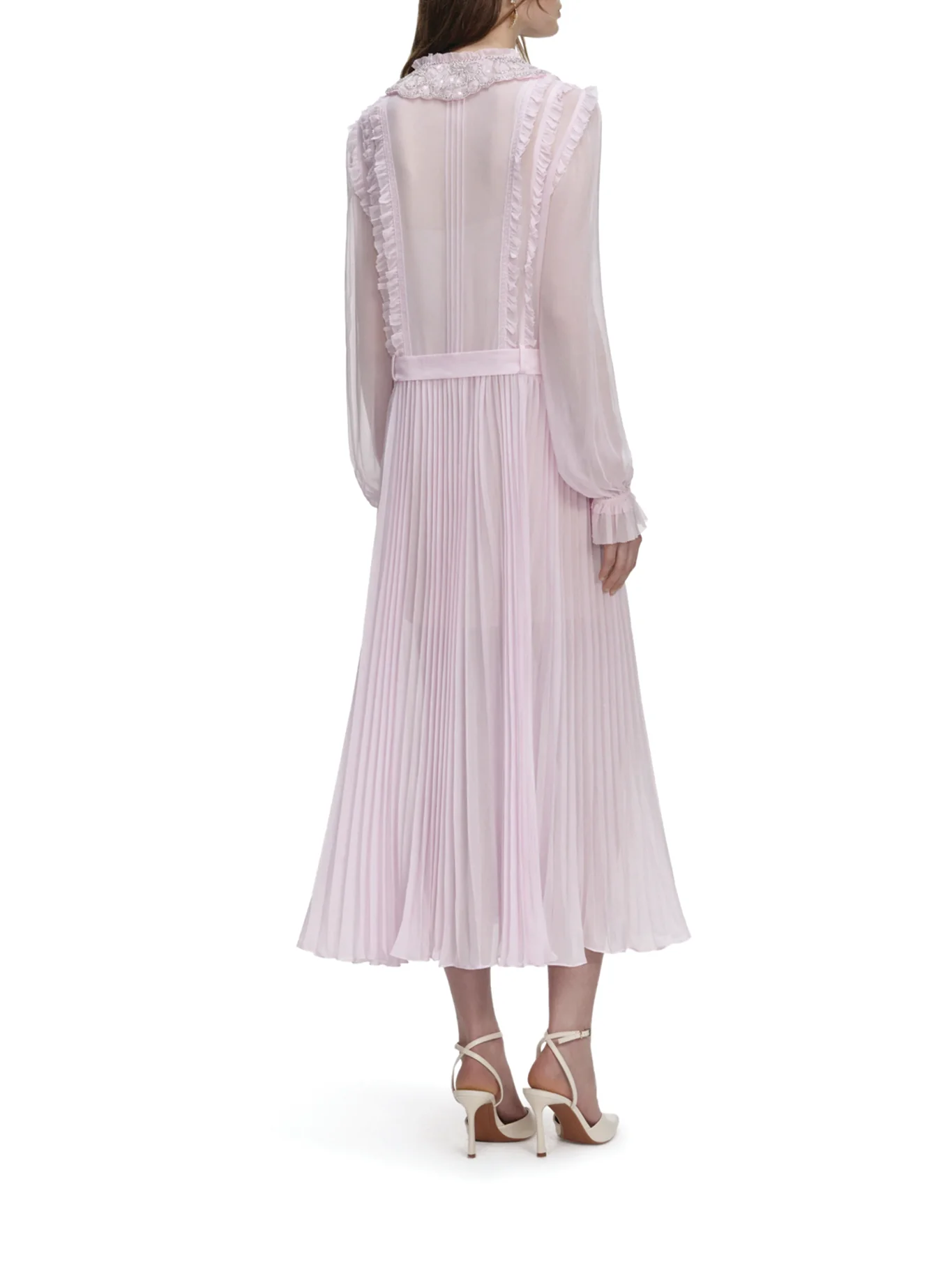PLEATED GEORGETTE MIDI DRESS - Image 3